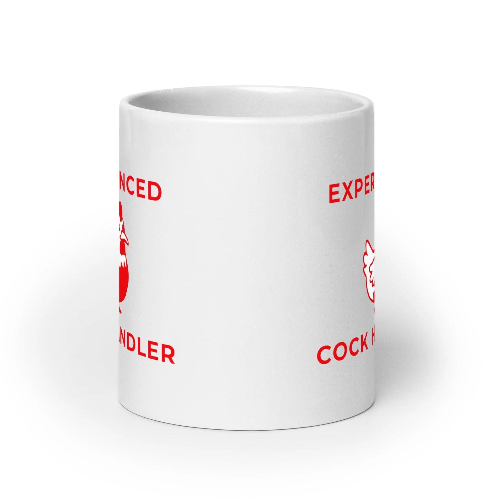 Experienced Cock Handler White glossy mug - Orbital Clothing