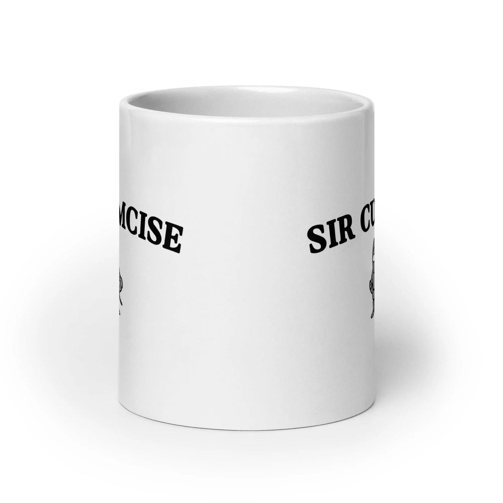Sir Cumcise White glossy mug - Orbital Clothing