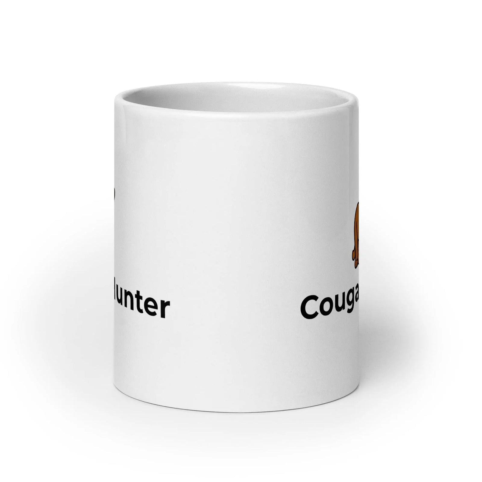 Cougar Hunter White glossy mug - Orbital Clothing