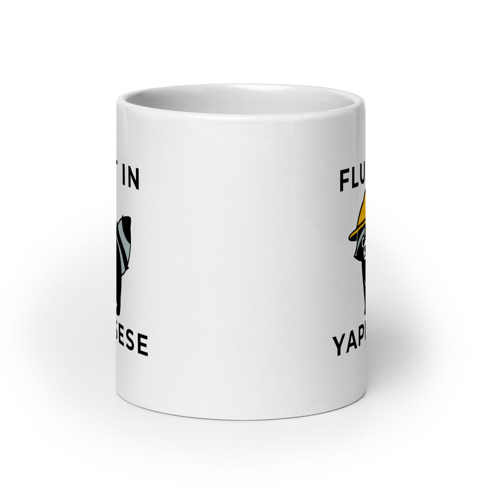 Fluent in Yapenese White glossy mug