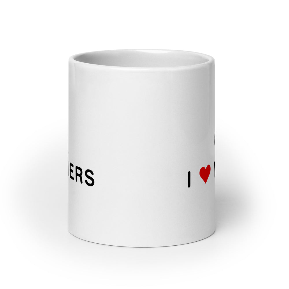 I love Miners White glossy mug