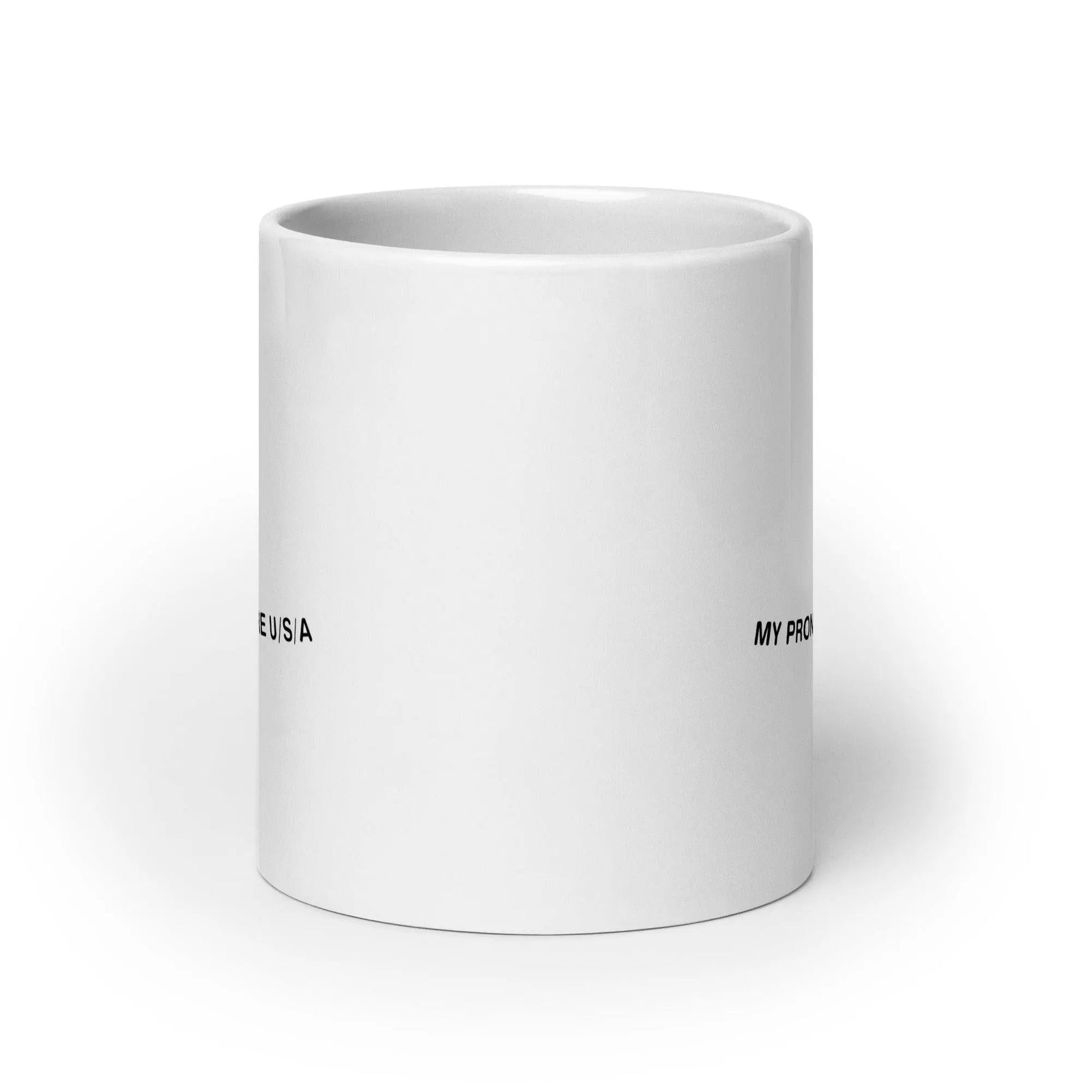 My Pronouns are U/S/A cartoon White glossy mug - Orbital Clothing