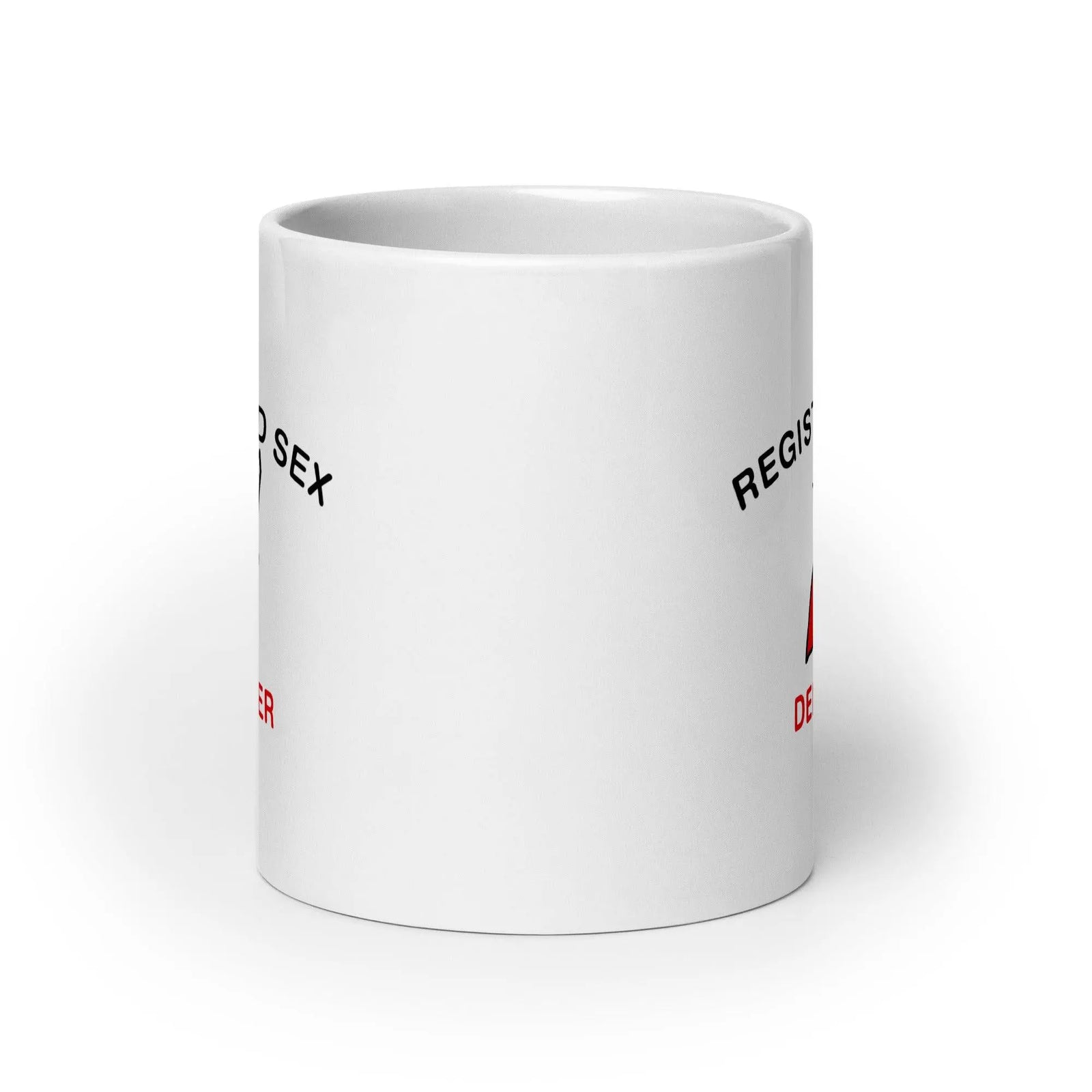 Registered Sex Defender White glossy mug - Orbital Clothing