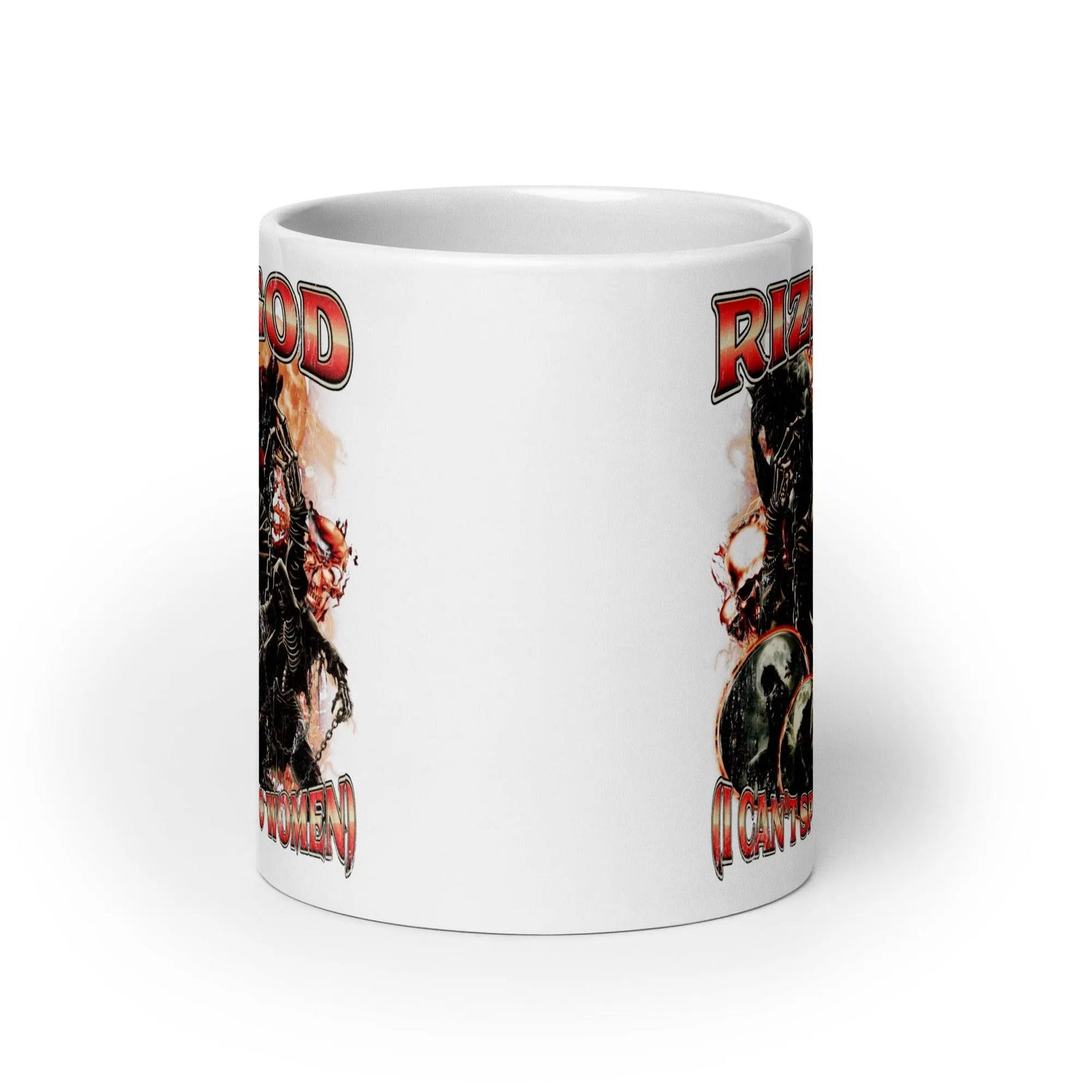 Rizz God I can't speak to women White glossy mug - Orbital Clothing