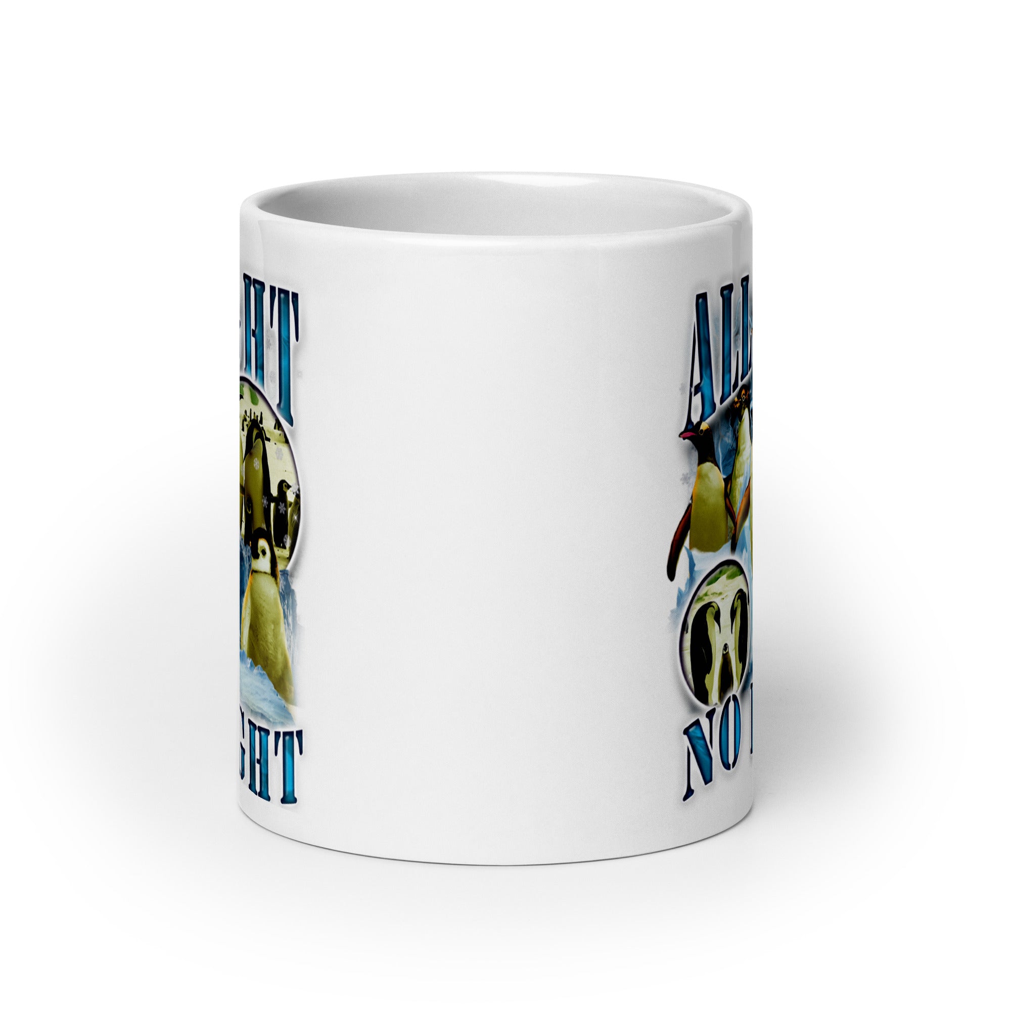 All Fight No Flight White glossy mug