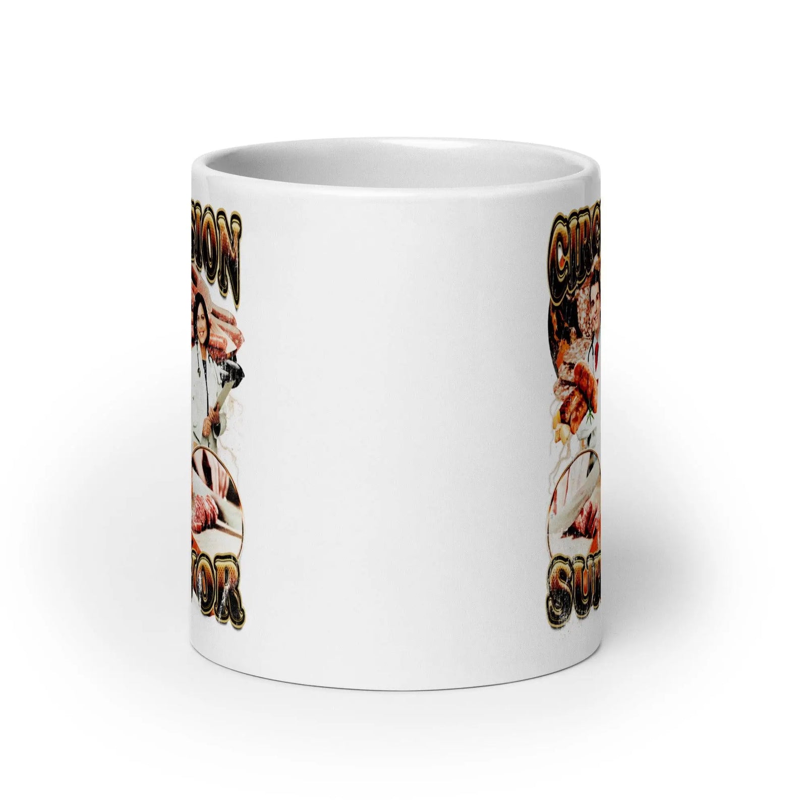 Circumcision Survivor White glossy mug - Orbital Clothing