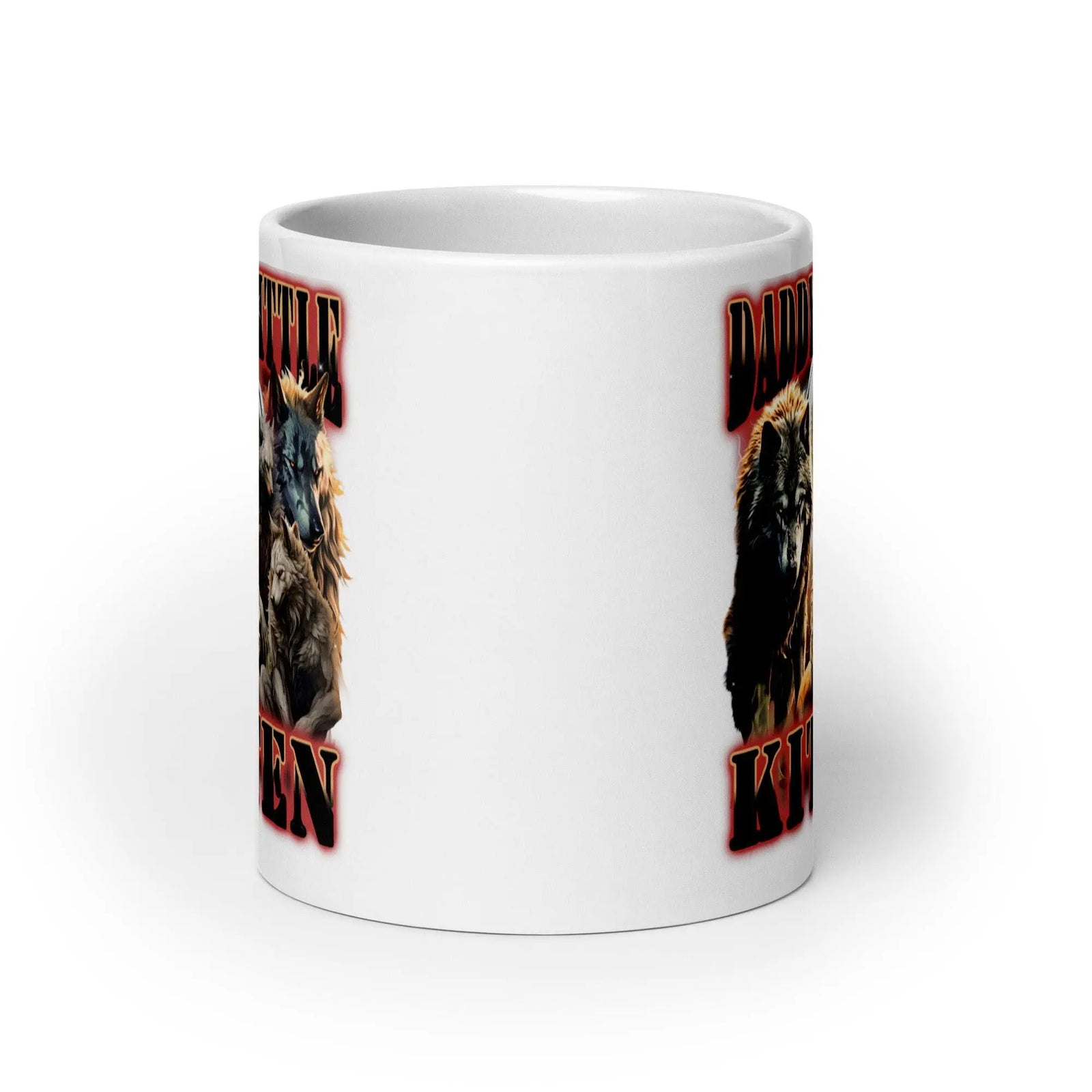 Daddy's Little Kitten White glossy mug - Orbital Clothing