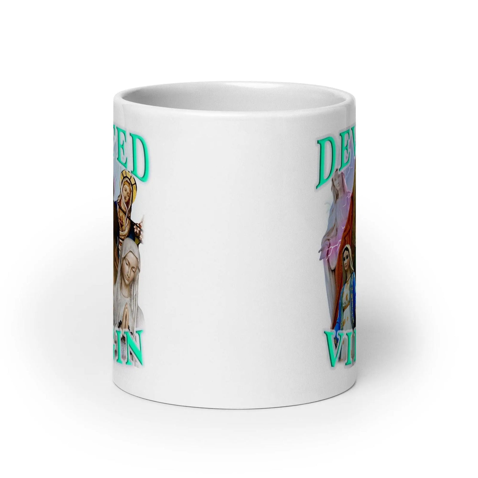 Devoted Virgin White glossy mug - Orbital Clothing