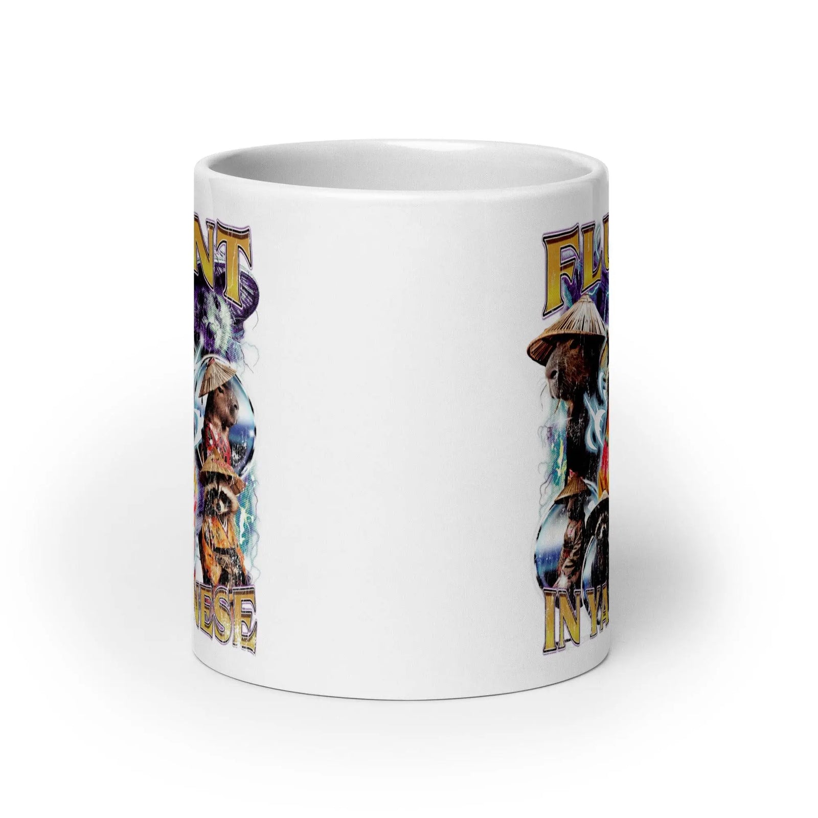 Fluent in Yapenese White glossy mug - Orbital Clothing