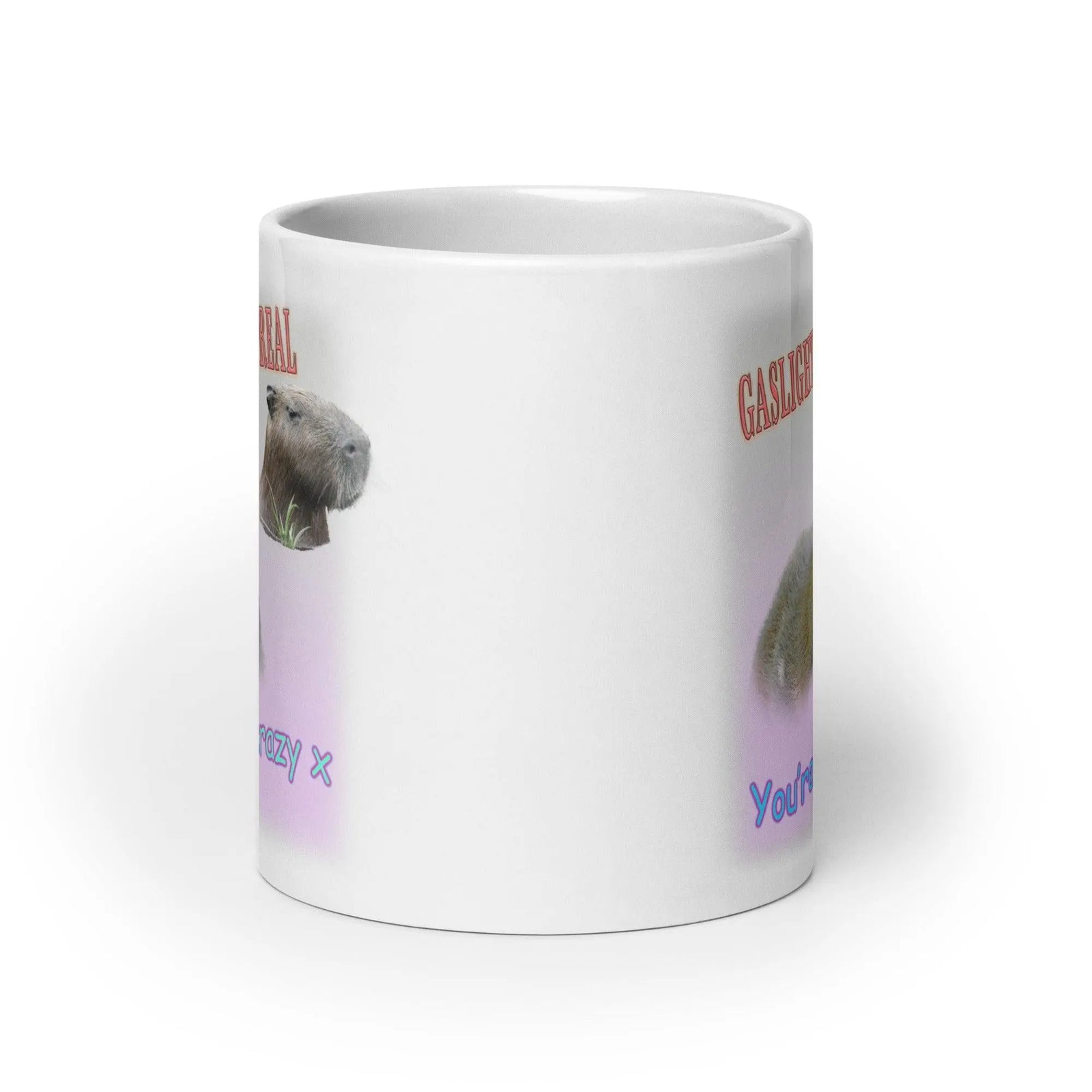 Gaslighting isn't Real White glossy mug - Orbital Clothing
