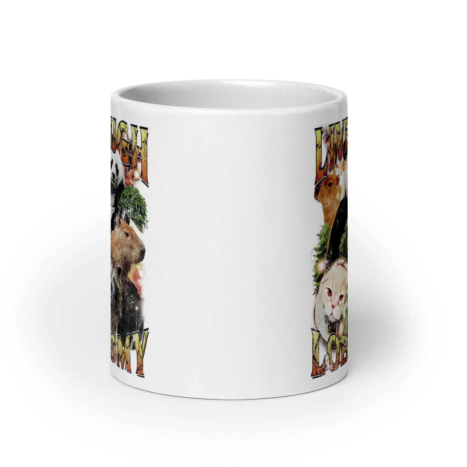 Live Laugh Lobotomy White glossy mug - Orbital Clothing