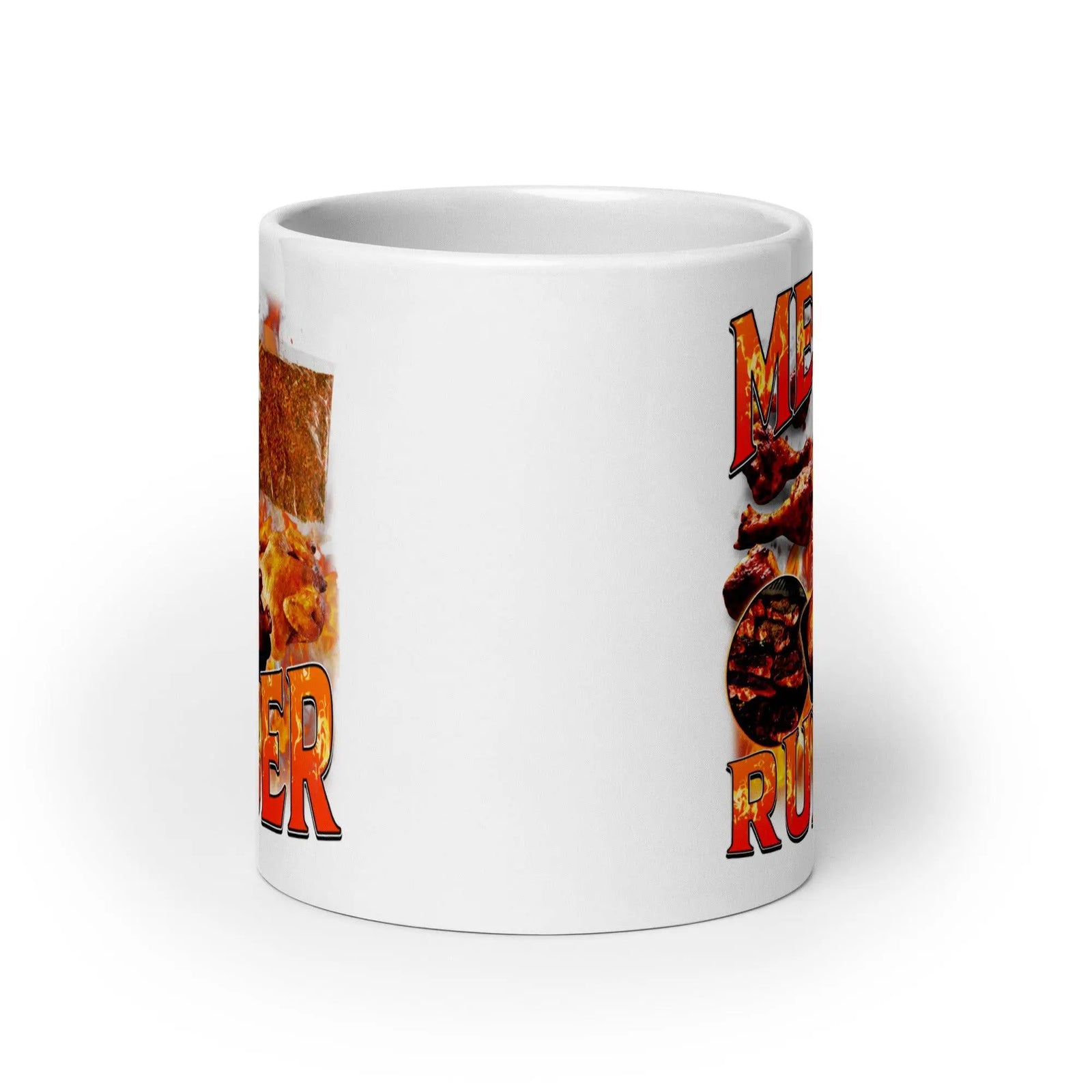 Meat Rubber White glossy mug - Orbital Clothing