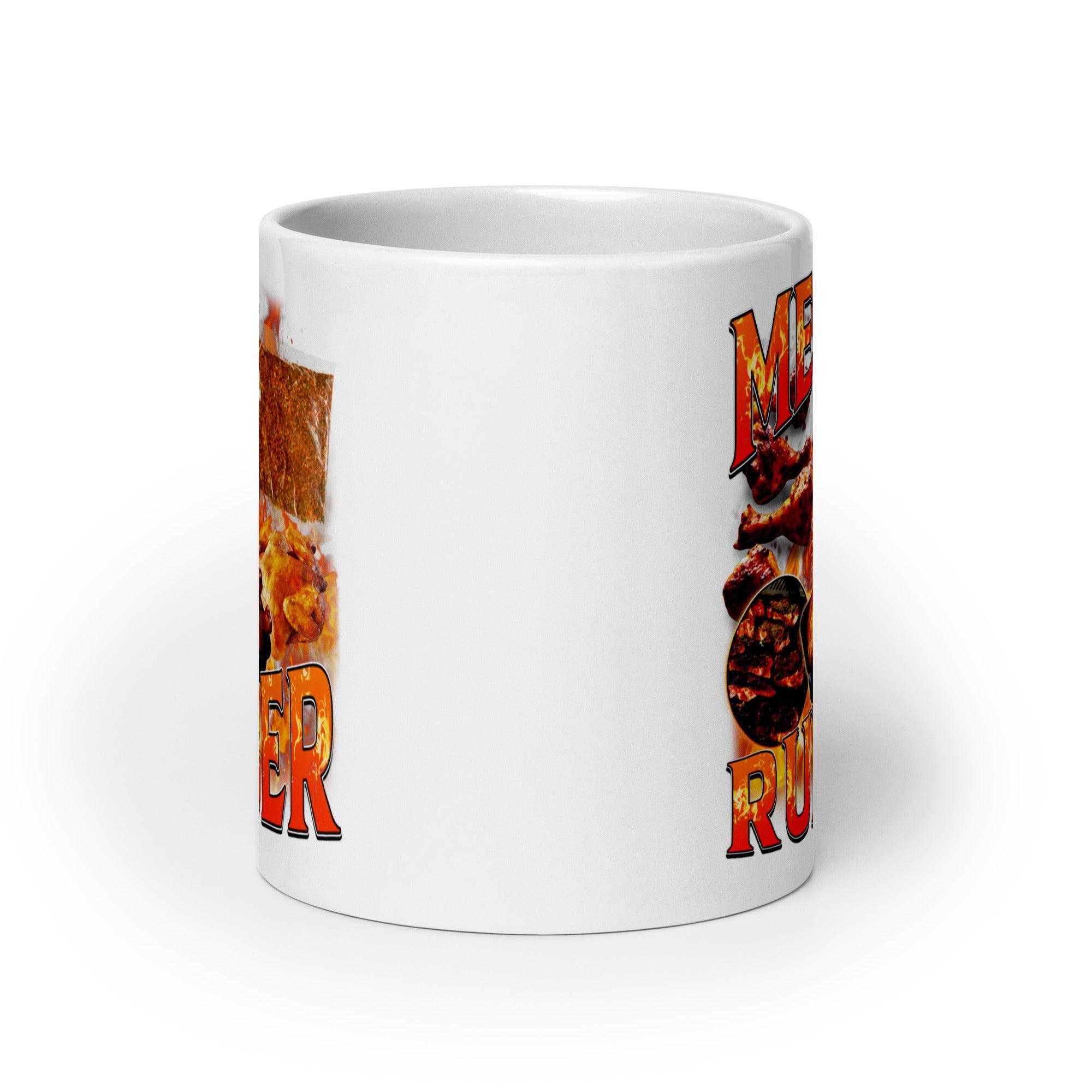 Meat Rubber White glossy mug - Orbital Clothing
