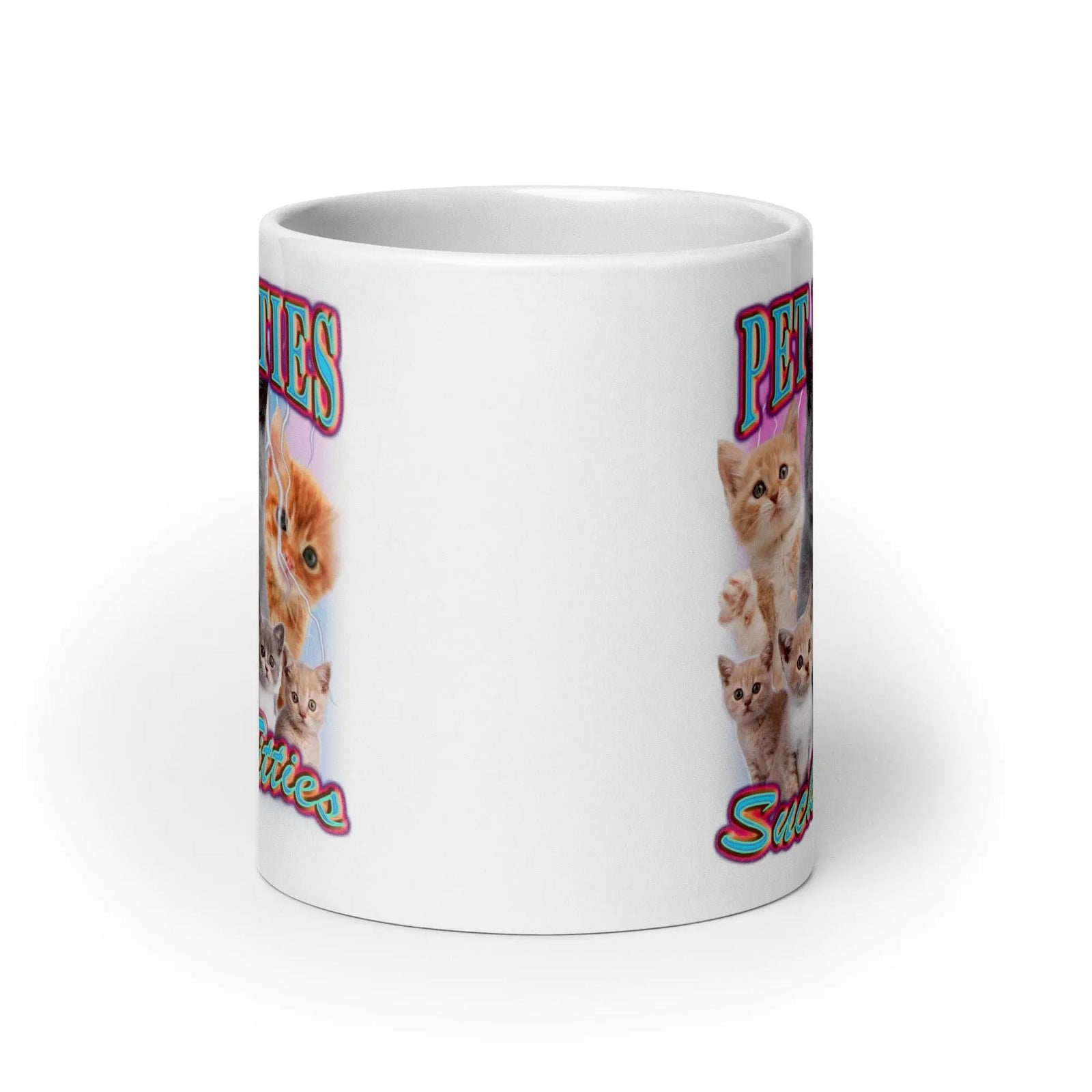 Pet Kitties Suck Titties White glossy mug - Orbital Clothing