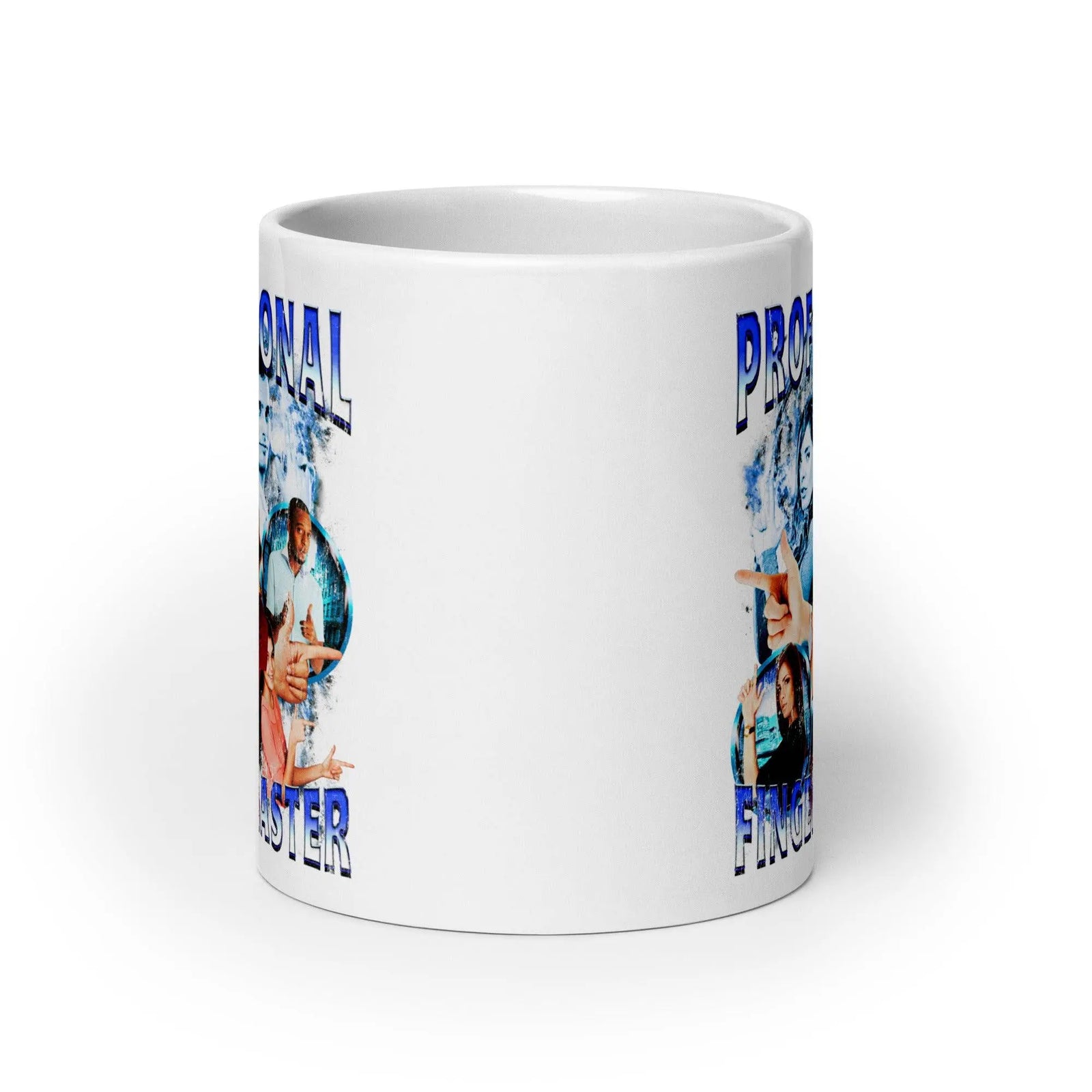 Professional Finger Blaster White glossy mug - Orbital Clothing
