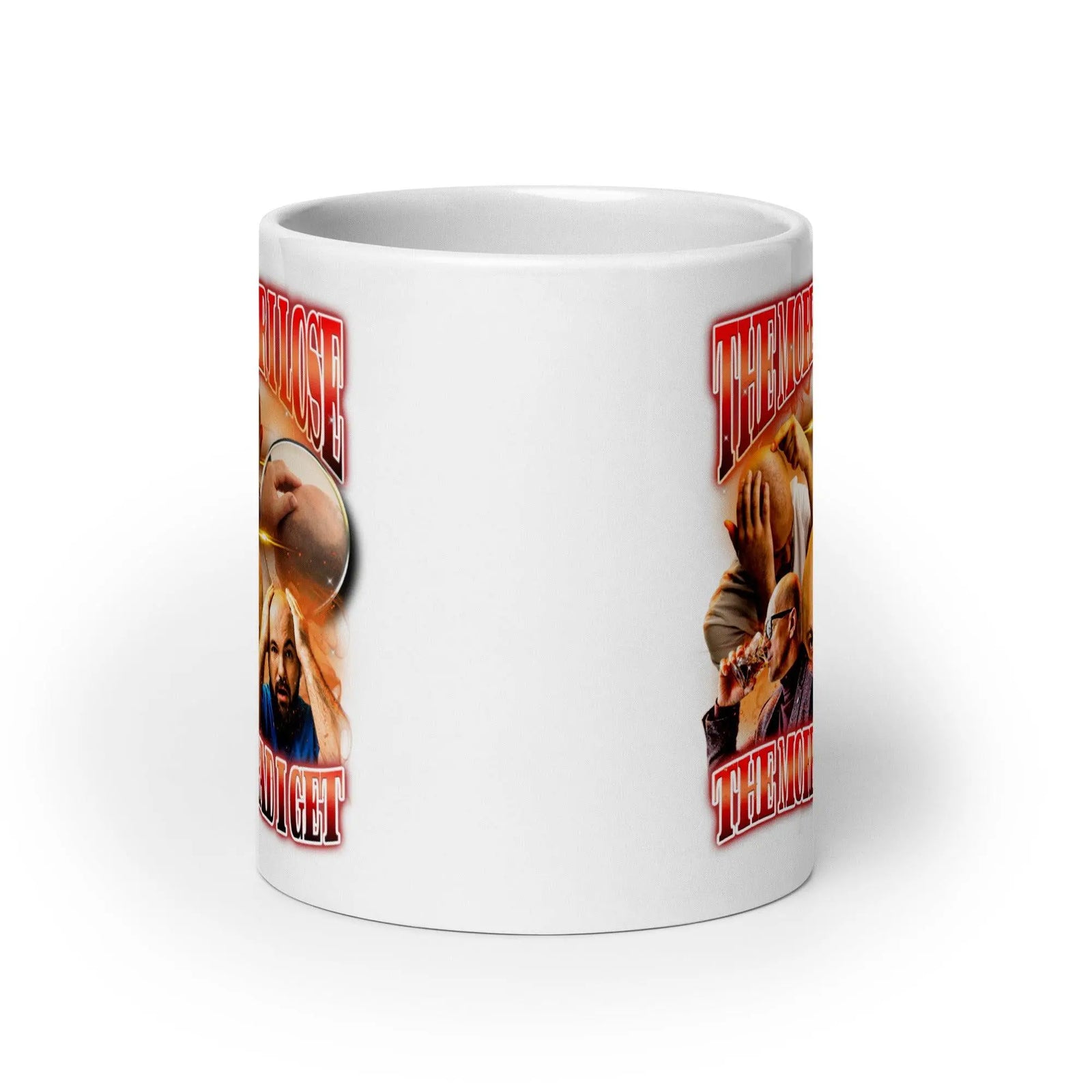The more hair I lose the more head I get White glossy mug - Orbital Clothing