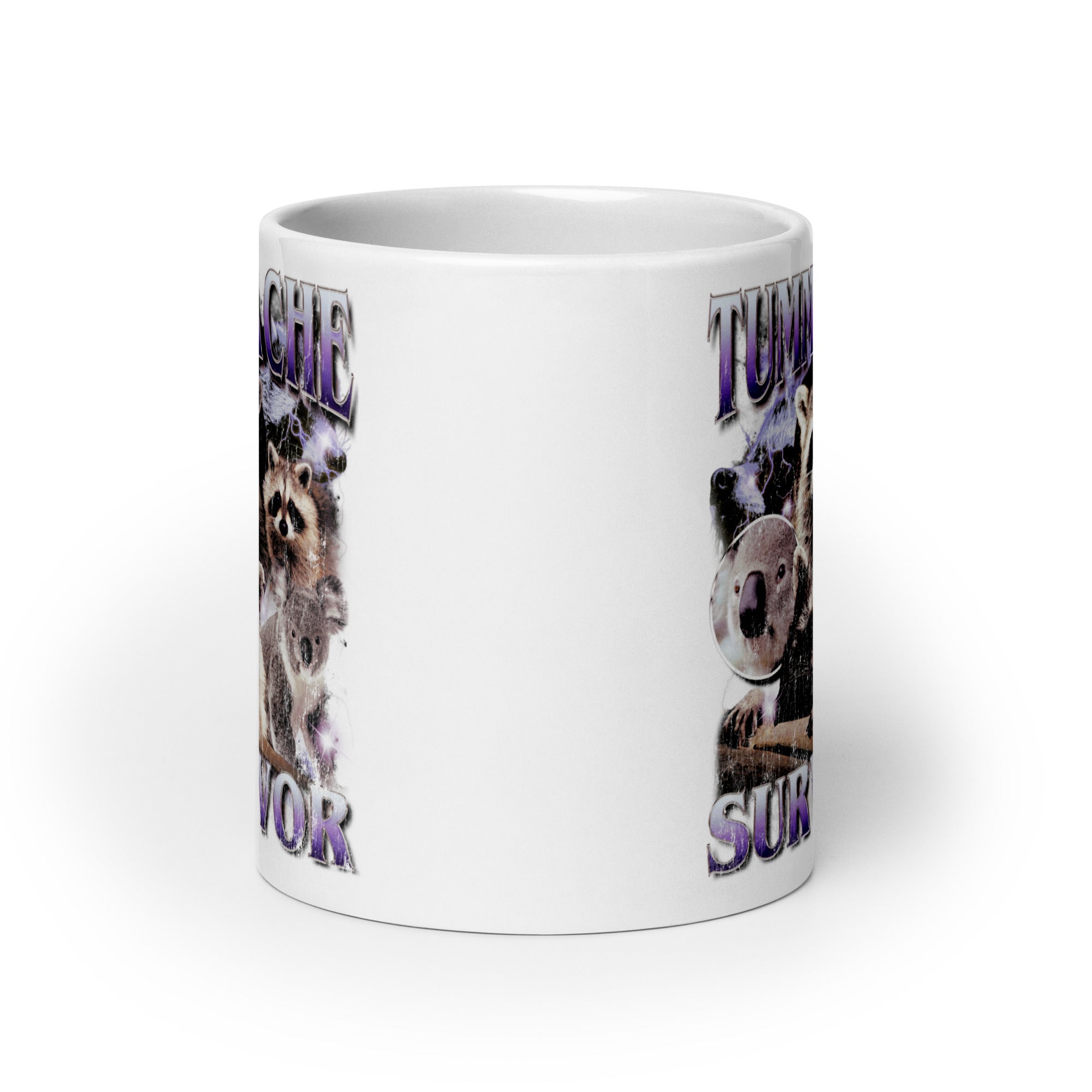 Tummy Ache Survivor White glossy mug