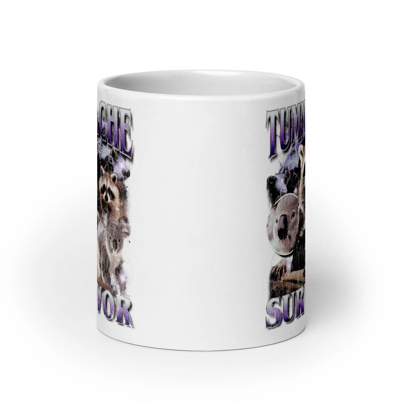 Tummy Ache Survivor White glossy mug - Orbital Clothing