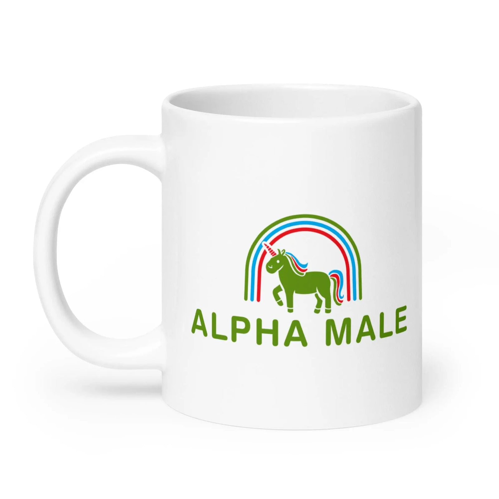 Alpha Male White glossy mug - Orbital Clothing