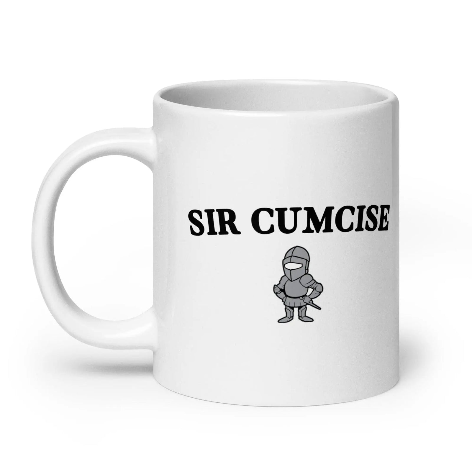 Sir Cumcise White glossy mug - Orbital Clothing