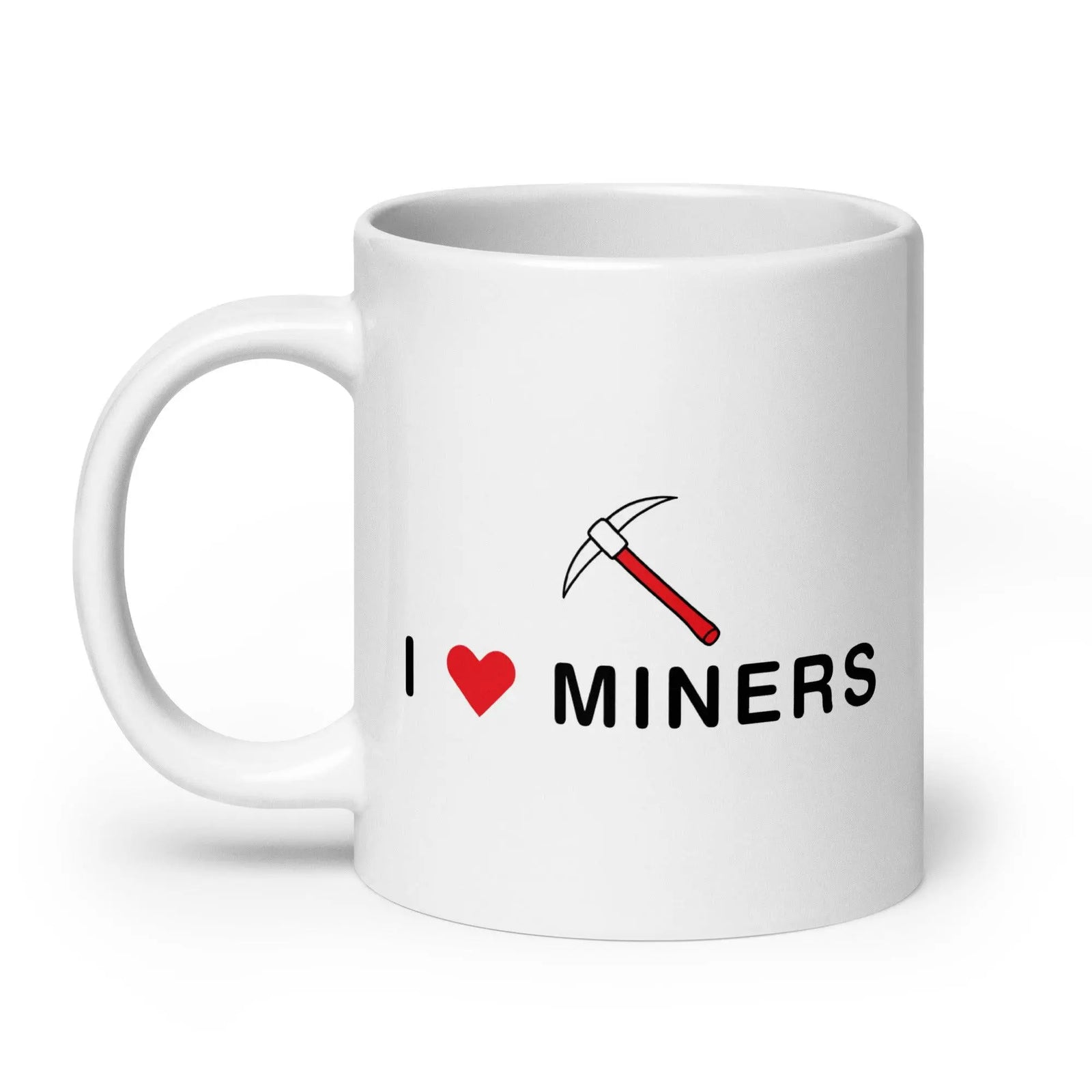 I love Miners White glossy mug - Orbital Clothing