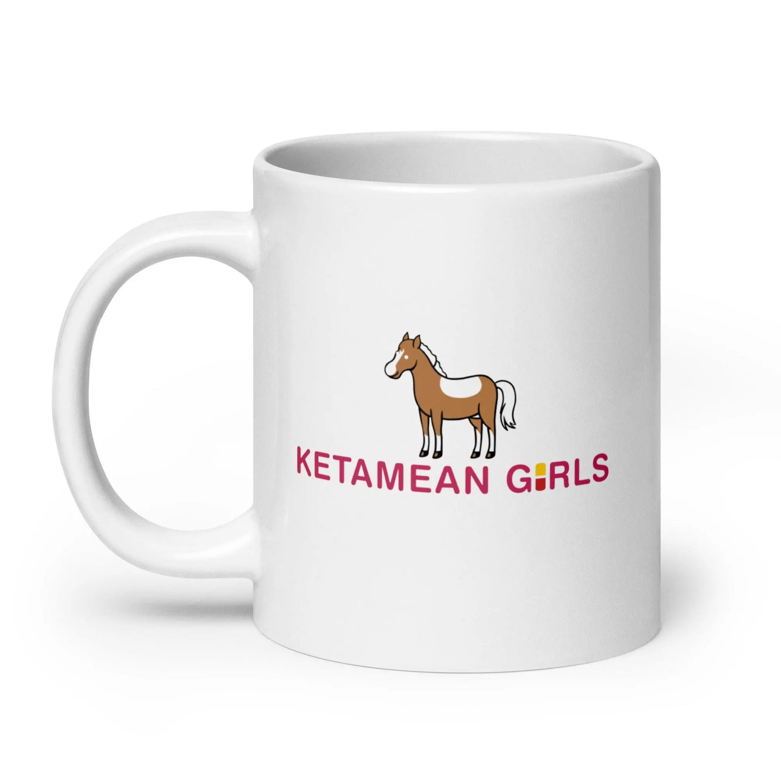 Ketamean Girls White glossy mug - Orbital Clothing