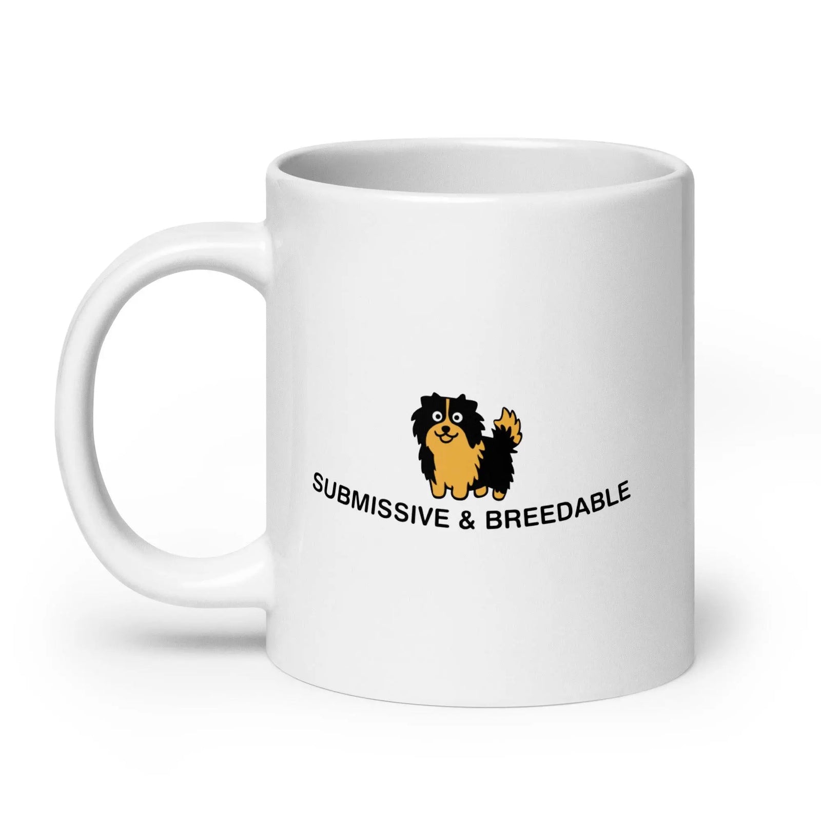 Submissive and Breedable White glossy mug - Orbital Clothing