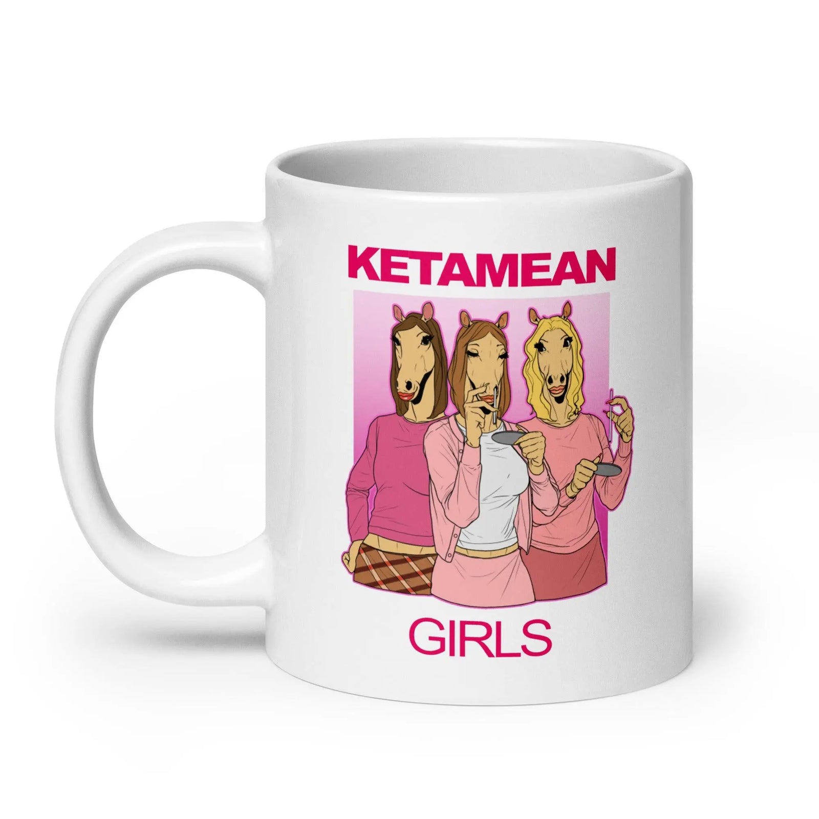 Ketamean Girls White glossy mug - Orbital Clothing