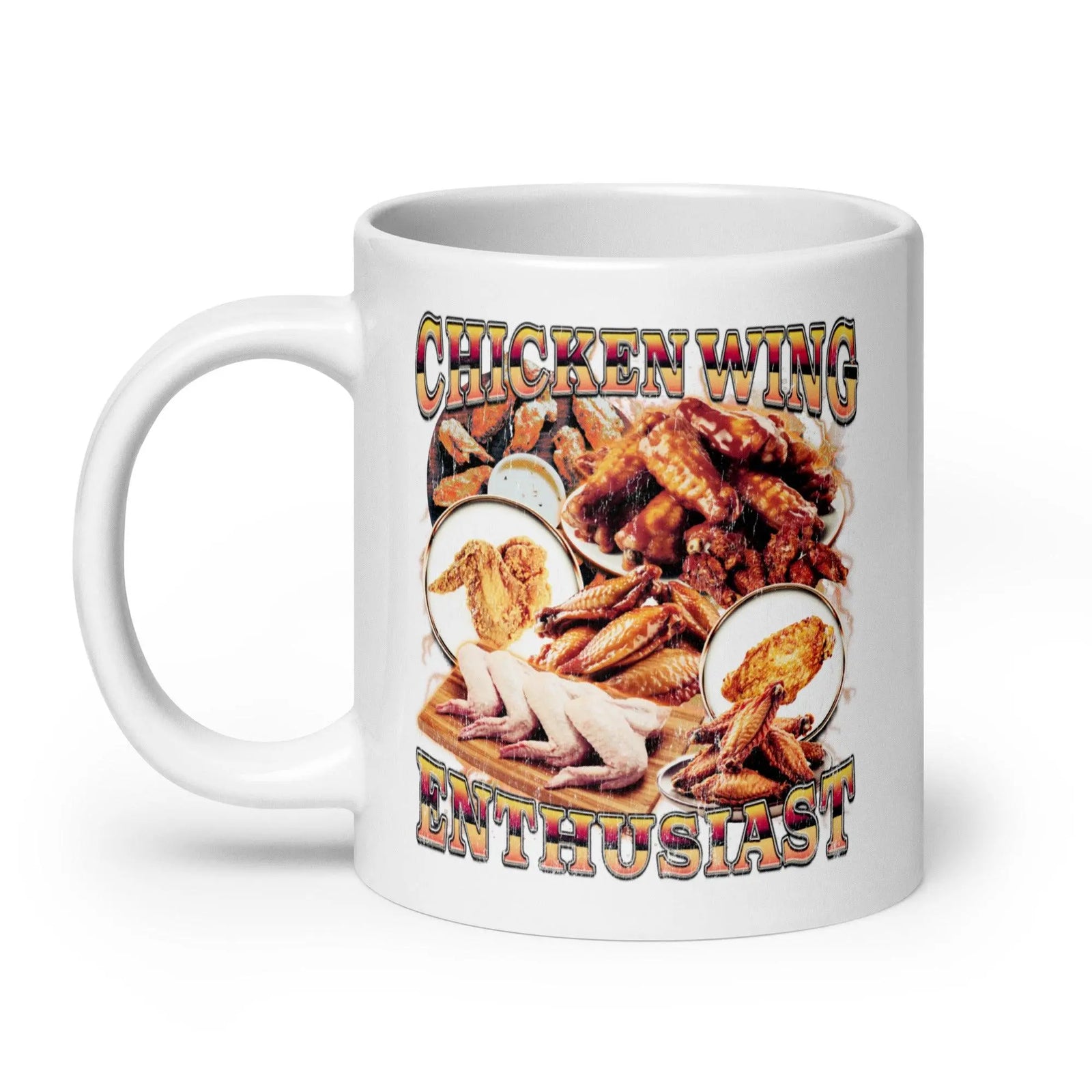 Chicken-Wing-Enthusiast White glossy mug - Orbital Clothing
