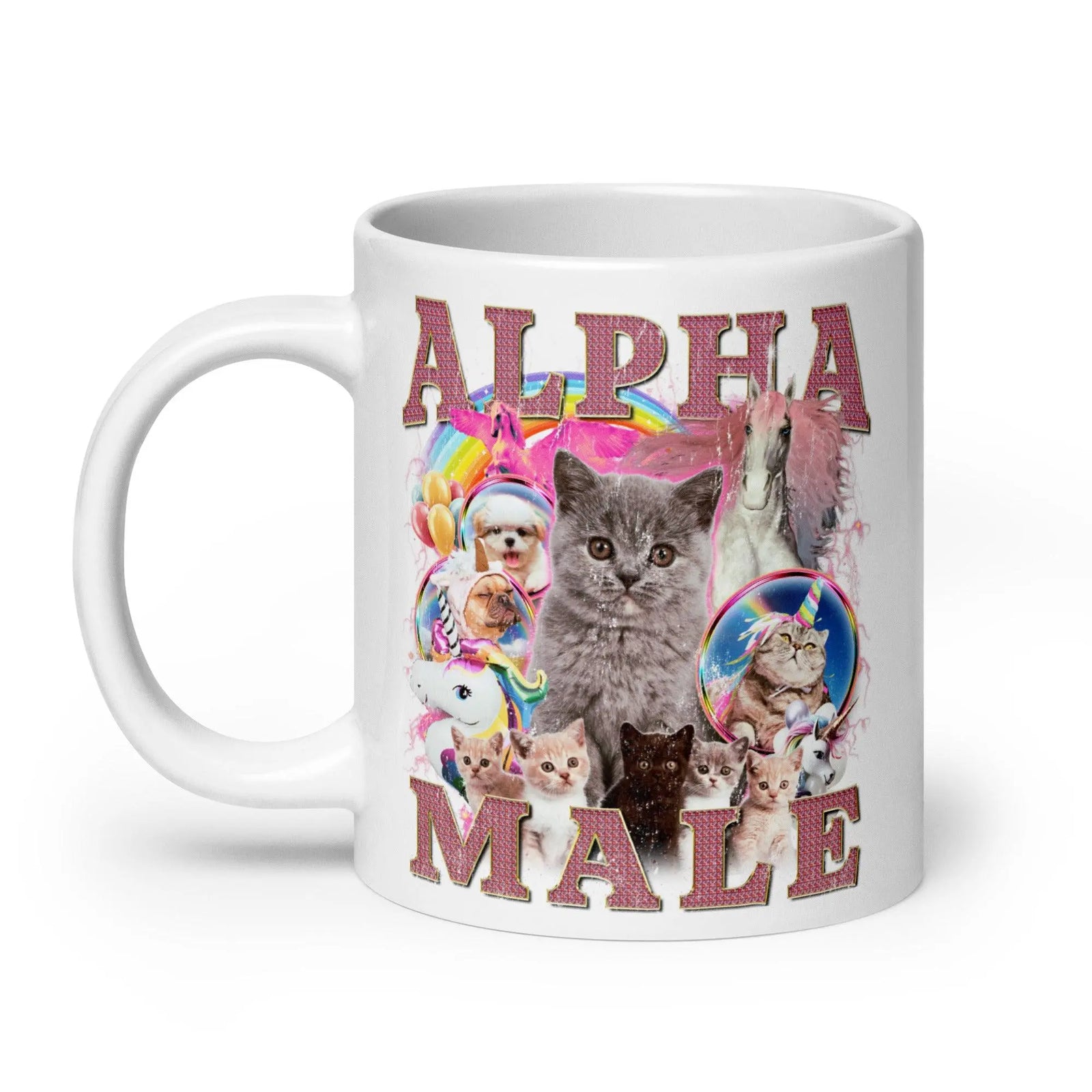 Alpha Male White glossy mug - Orbital Clothing