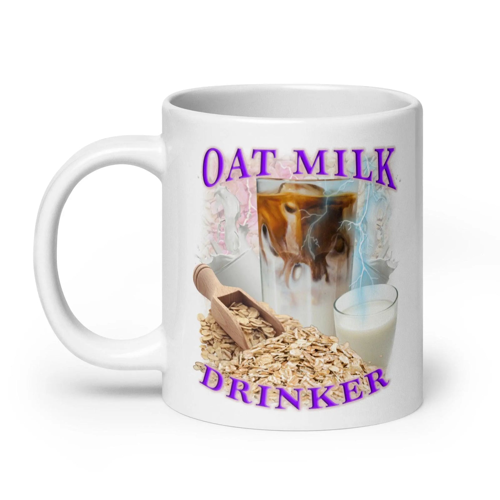 Oat Milk Drinker White glossy mug - Orbital Clothing
