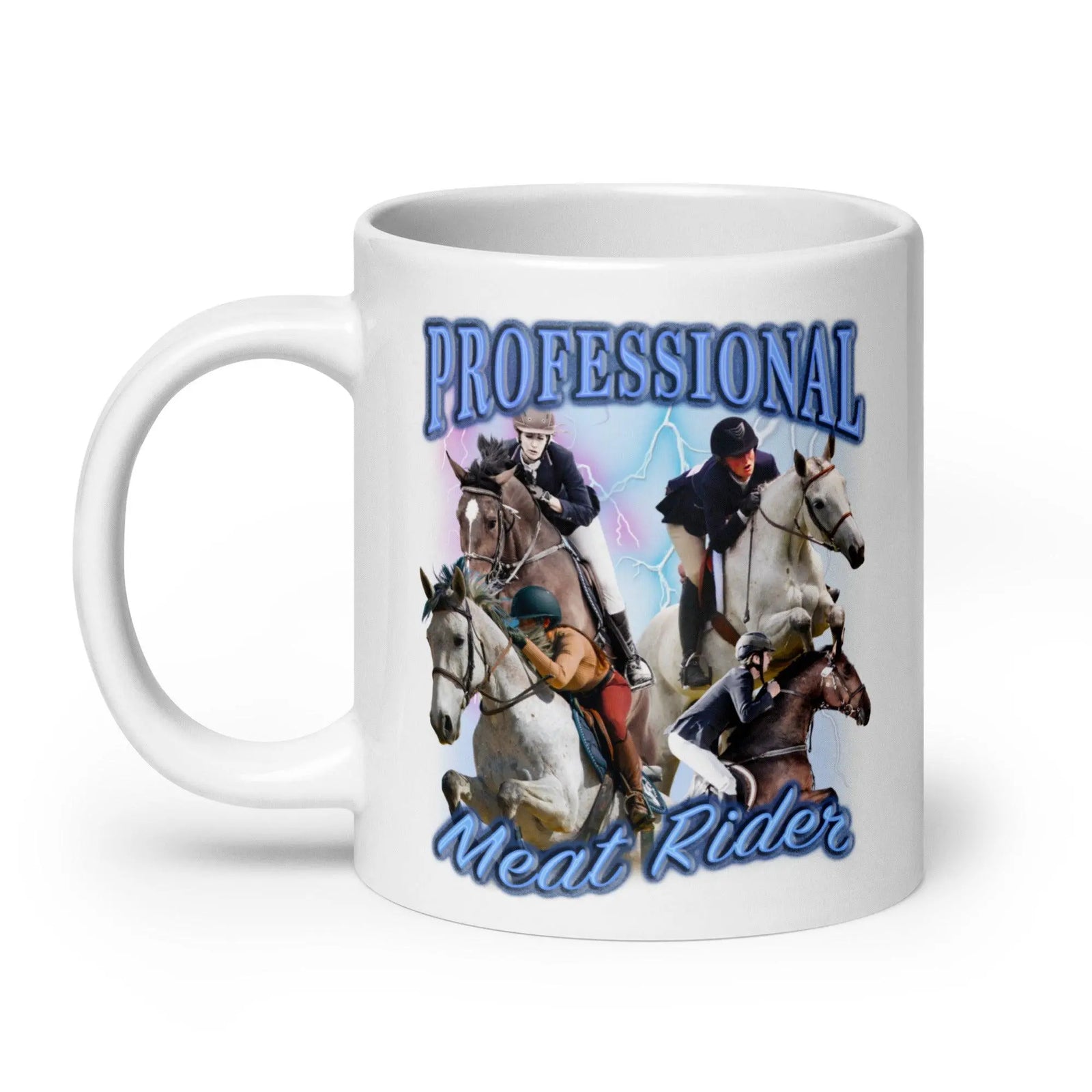 Professional Meat Rider White glossy mug - Orbital Clothing