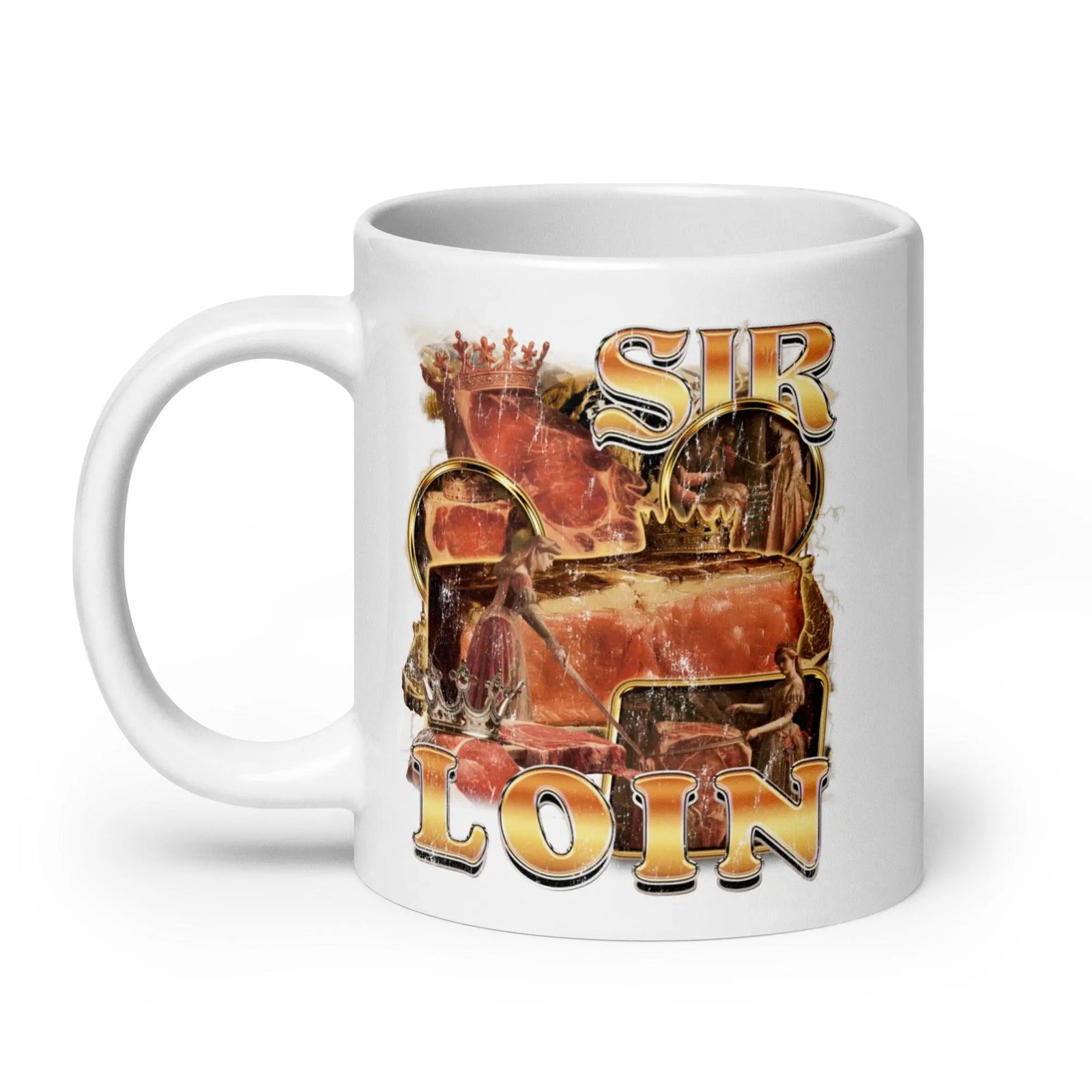 Sir Loin White glossy mug - Orbital Clothing