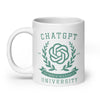 Chat GPT University White glossy mug