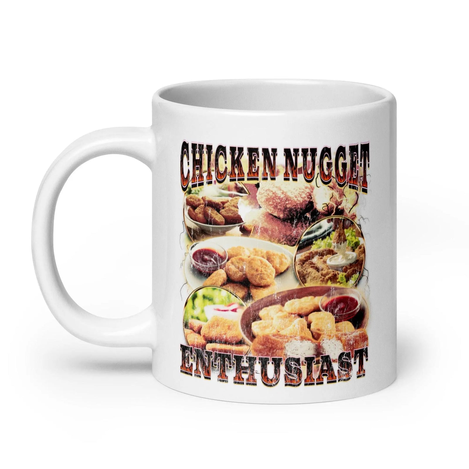 Chicken Nugget Enthusiast White glossy mug - Orbital Clothing