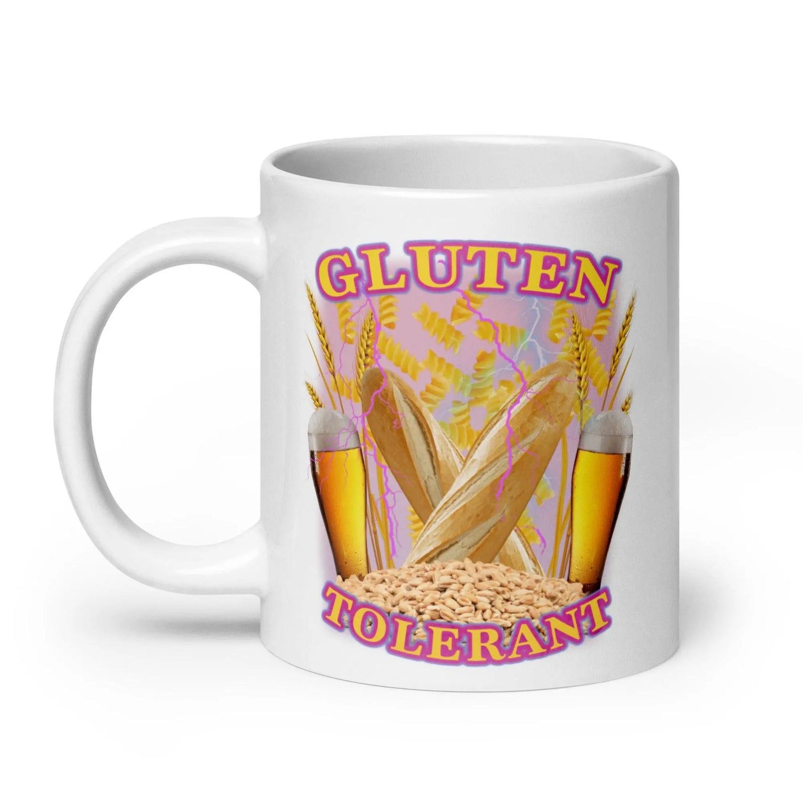 Gluten Tolerant White glossy mug - Orbital Clothing