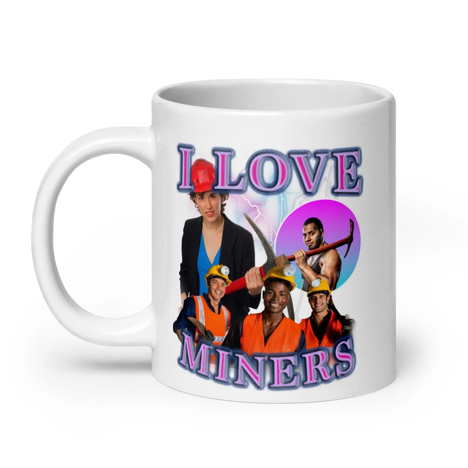 I Love Miners White glossy mug - Orbital Clothing