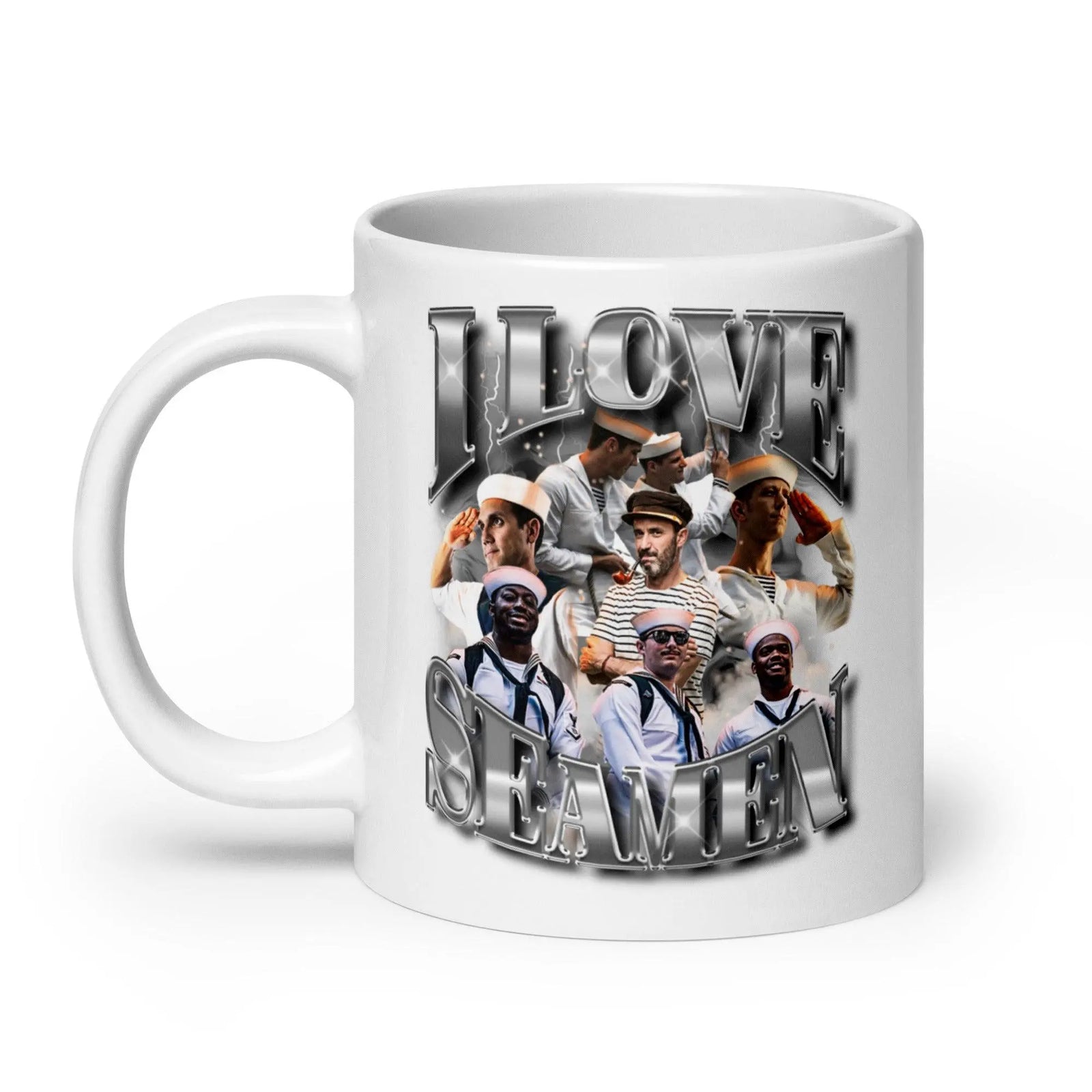 I Love Seamen White glossy mug - Orbital Clothing