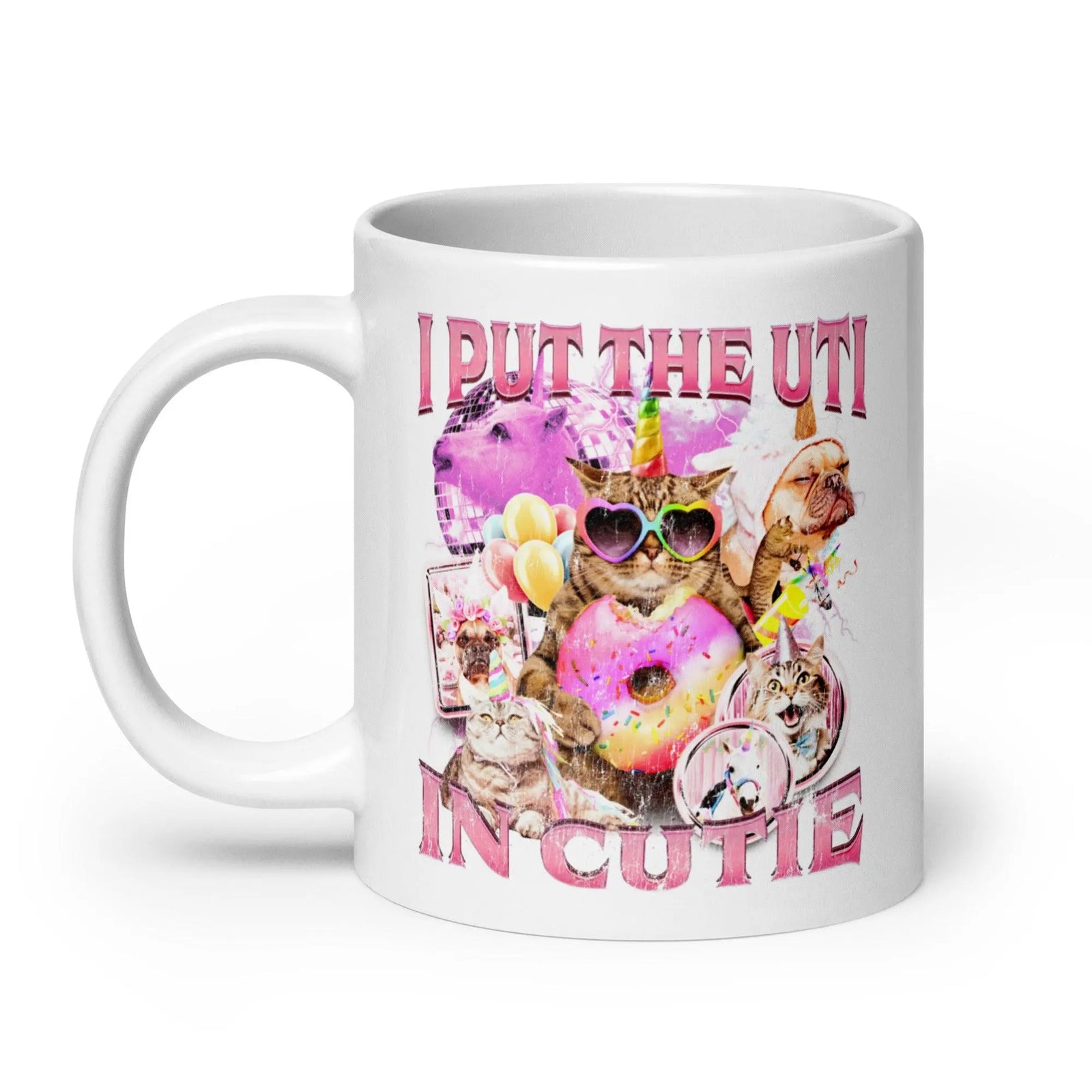 I Put the UTI in Cutie White glossy mug - Orbital Clothing
