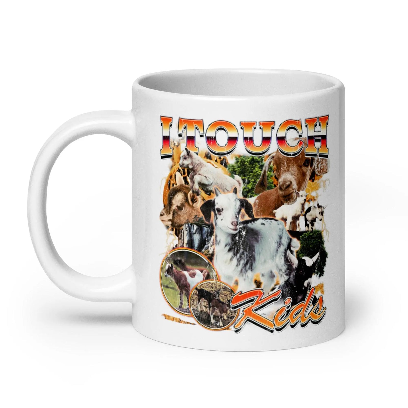I Touch Kids White glossy mug - Orbital Clothing