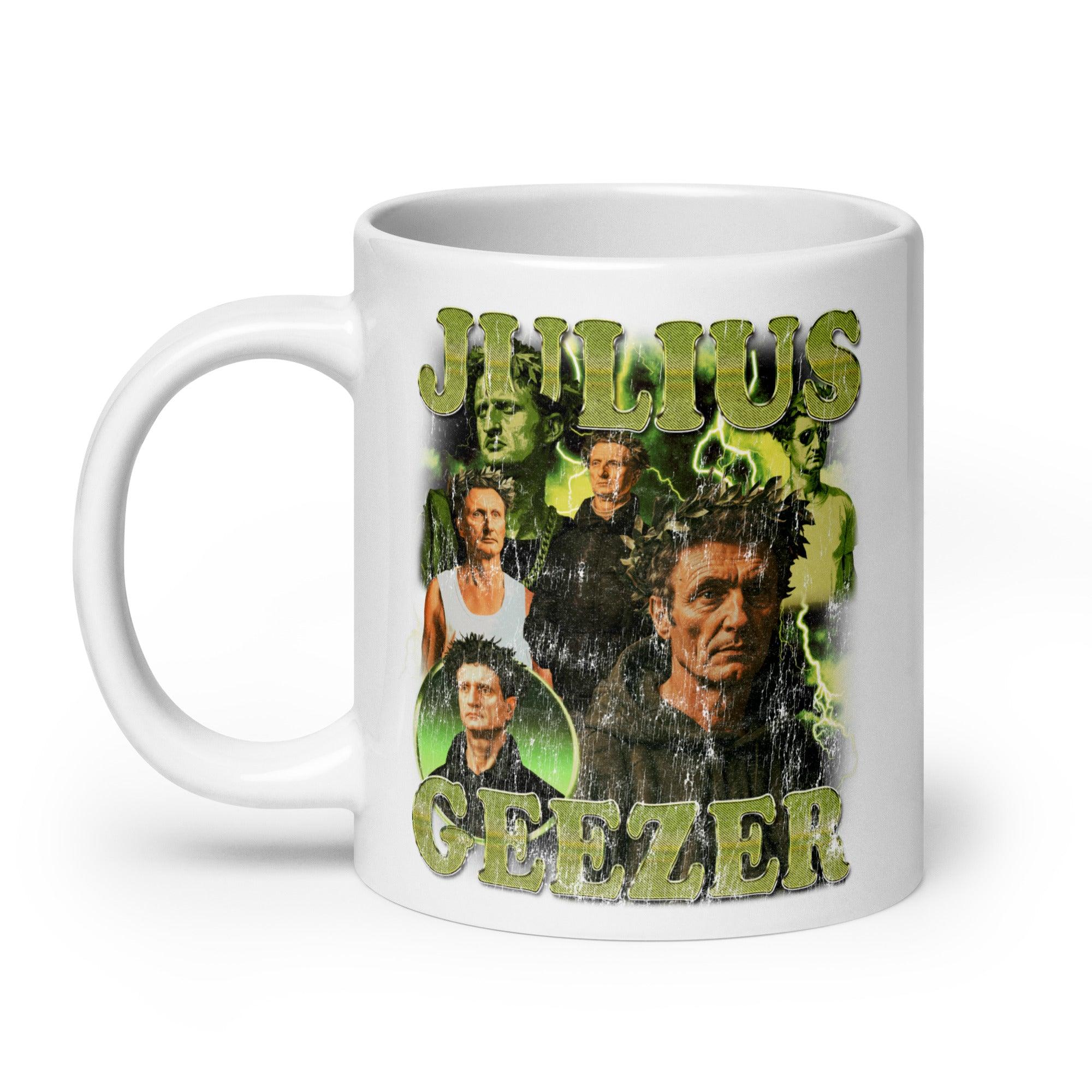 Julius Geezer White glossy mug - Orbital Clothing