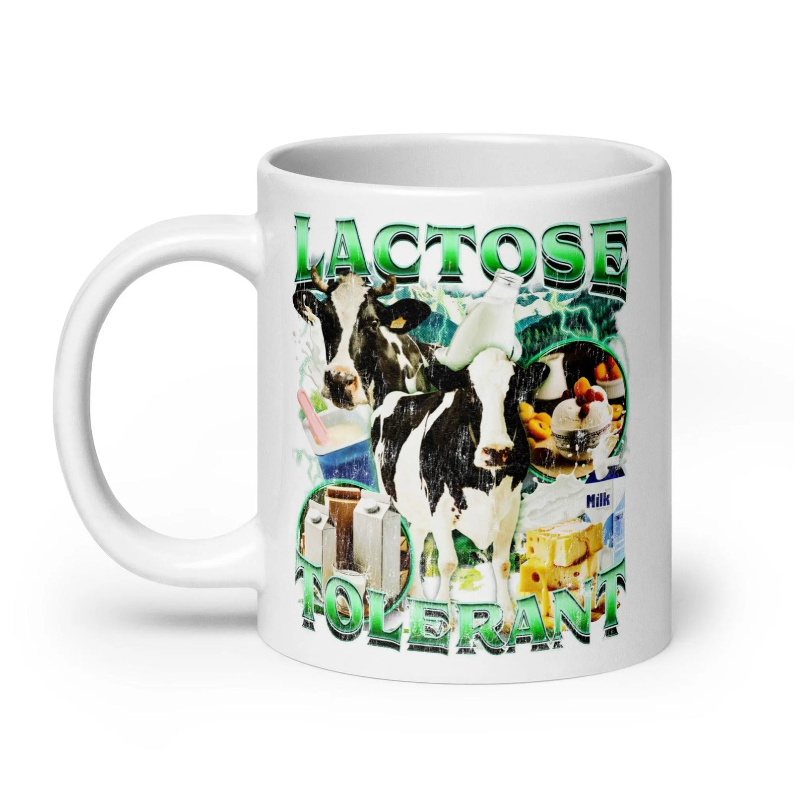 Lactose Tolerant White glossy mug - Orbital Clothing