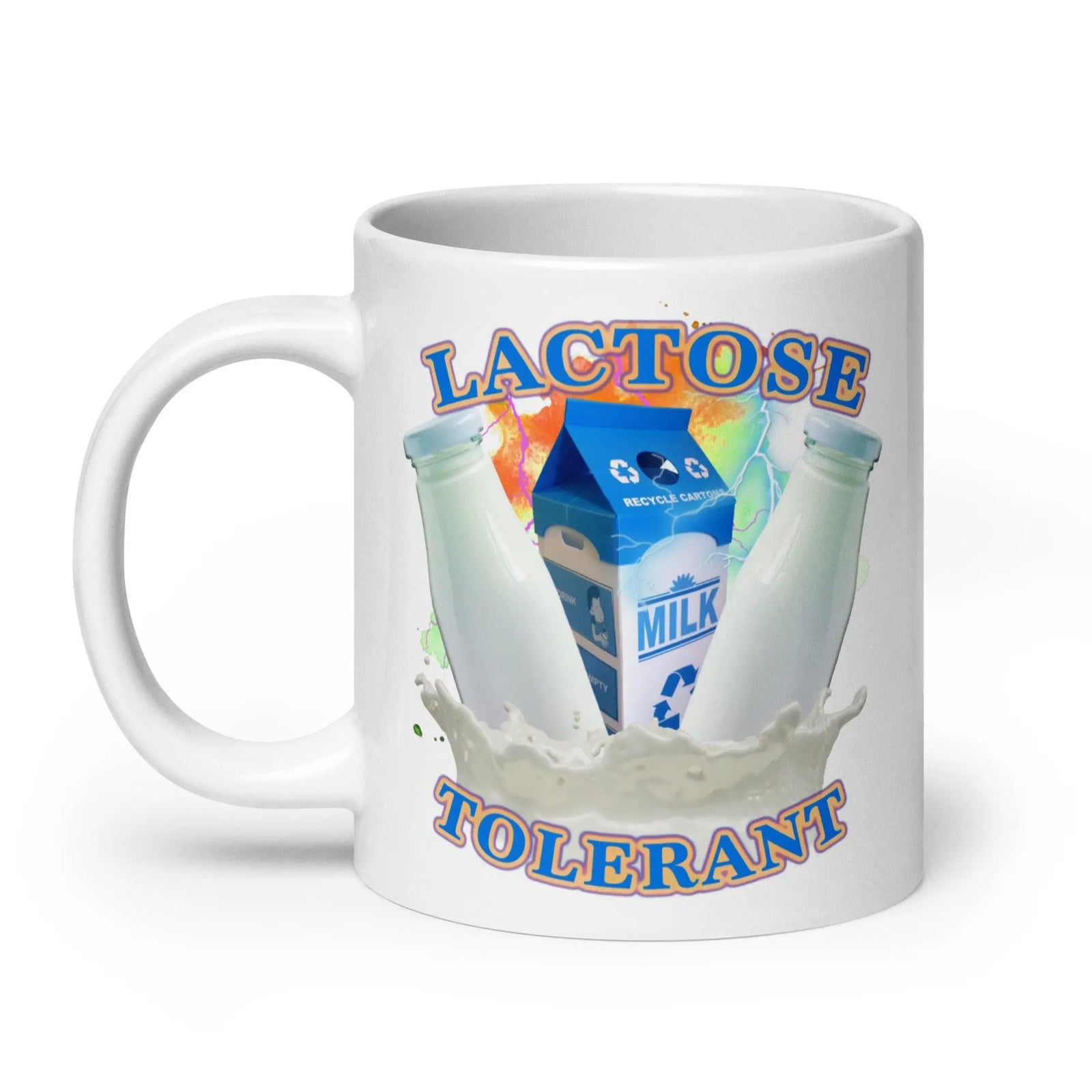 Lactose Tolerant White glossy mug - Orbital Clothing
