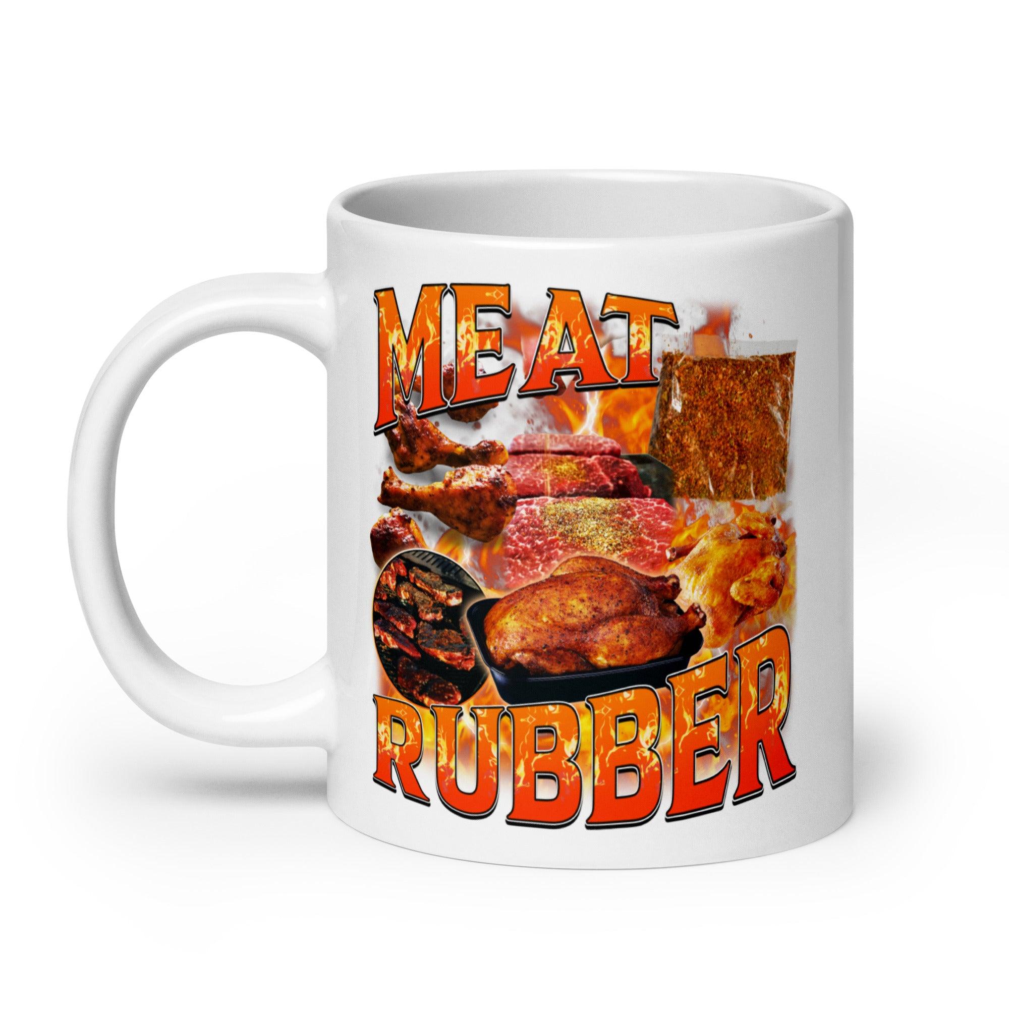 Meat Rubber White glossy mug - Orbital Clothing