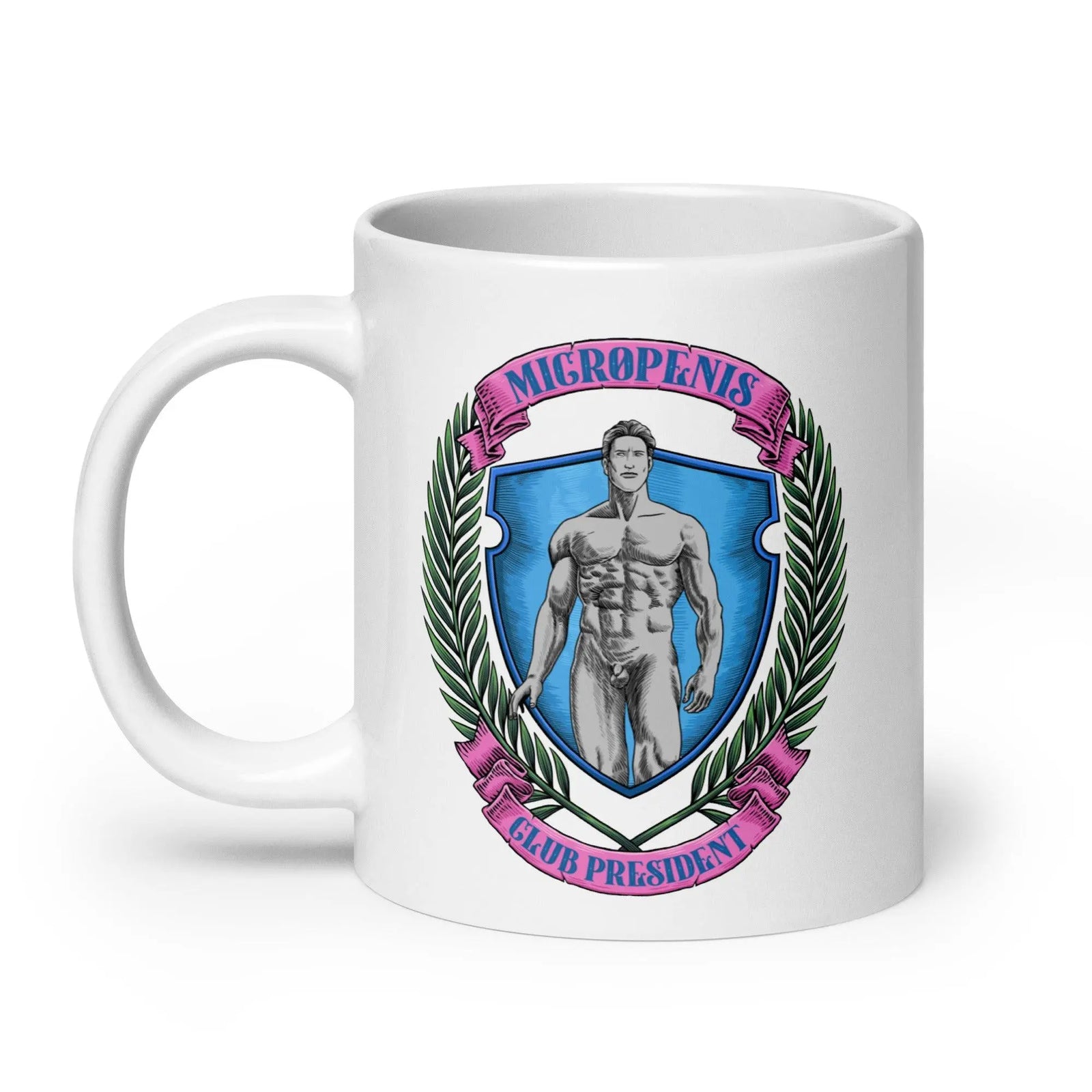 Micro Penis Club President White glossy mug - Orbital Clothing