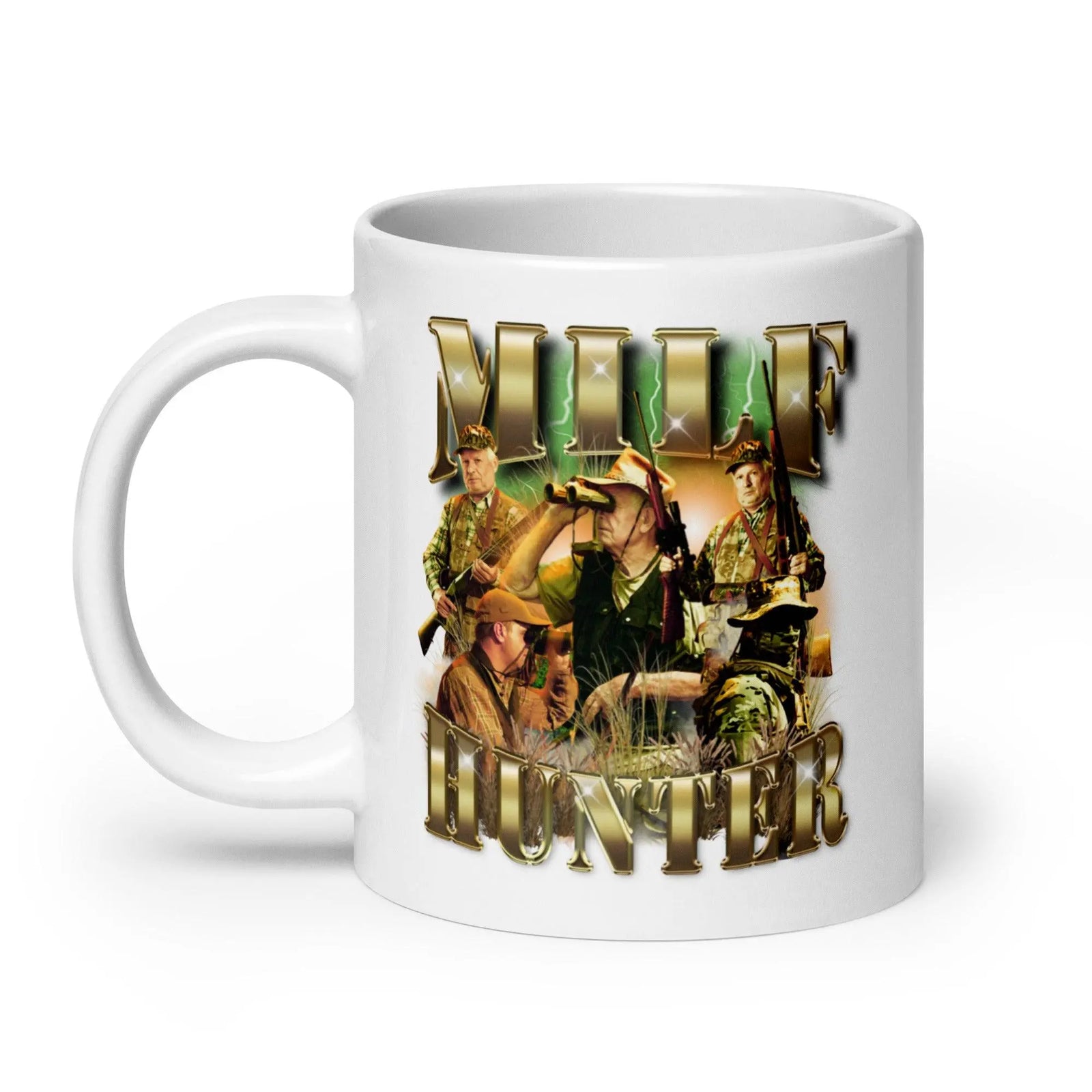 Milf Hunter White glossy mug - Orbital Clothing