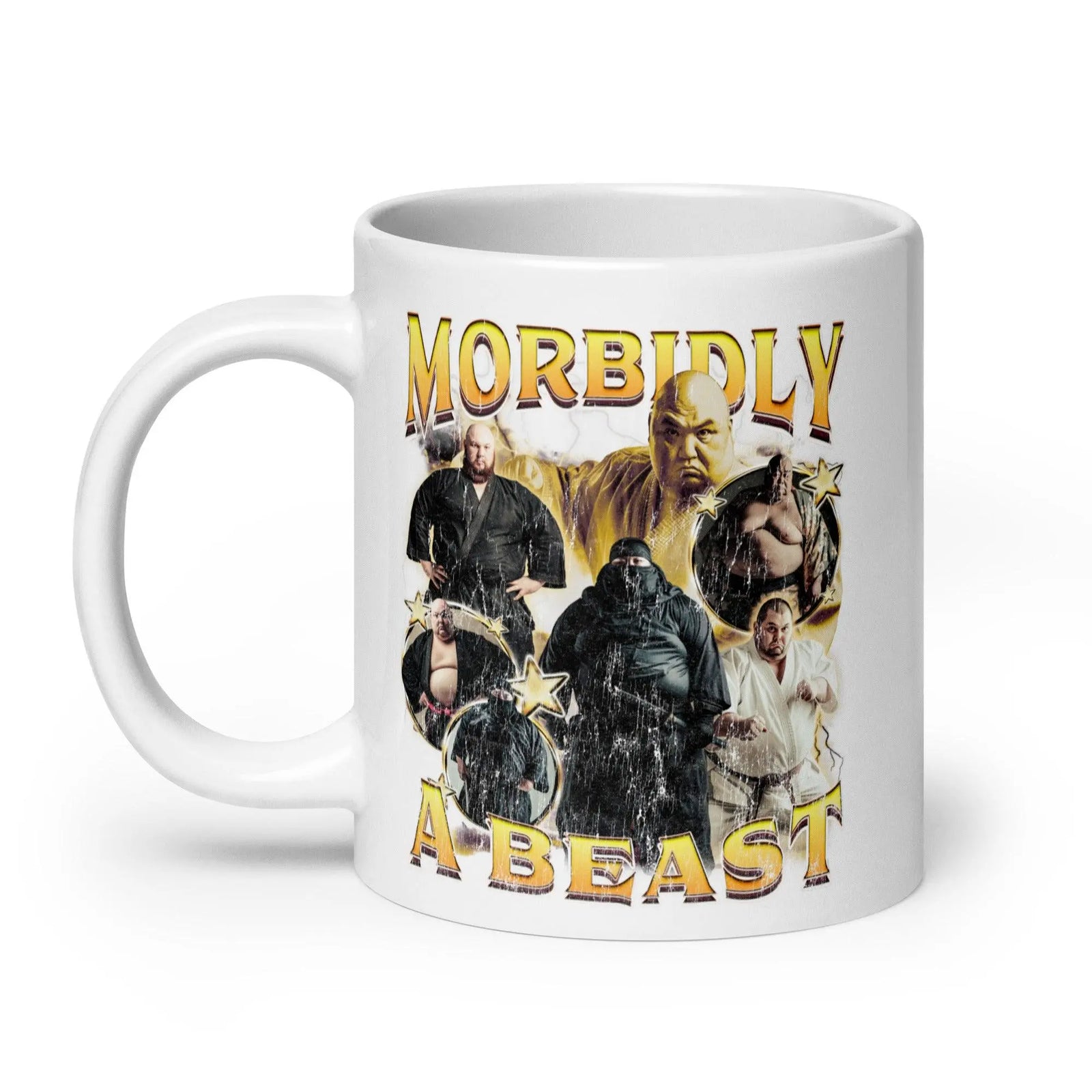 Morbidly a Beast White glossy mug - Orbital Clothing