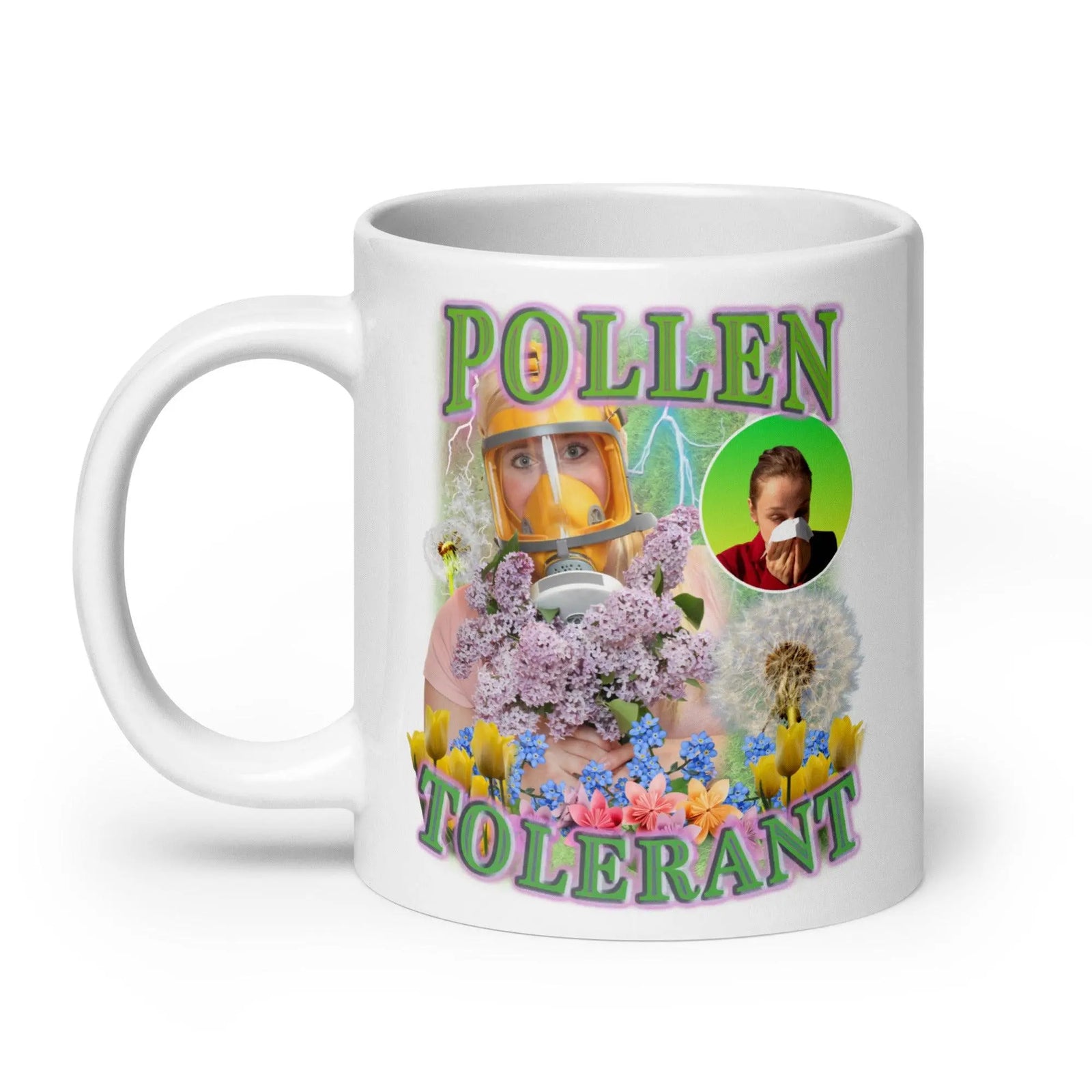 Pollen tolerant White glossy mug - Orbital Clothing
