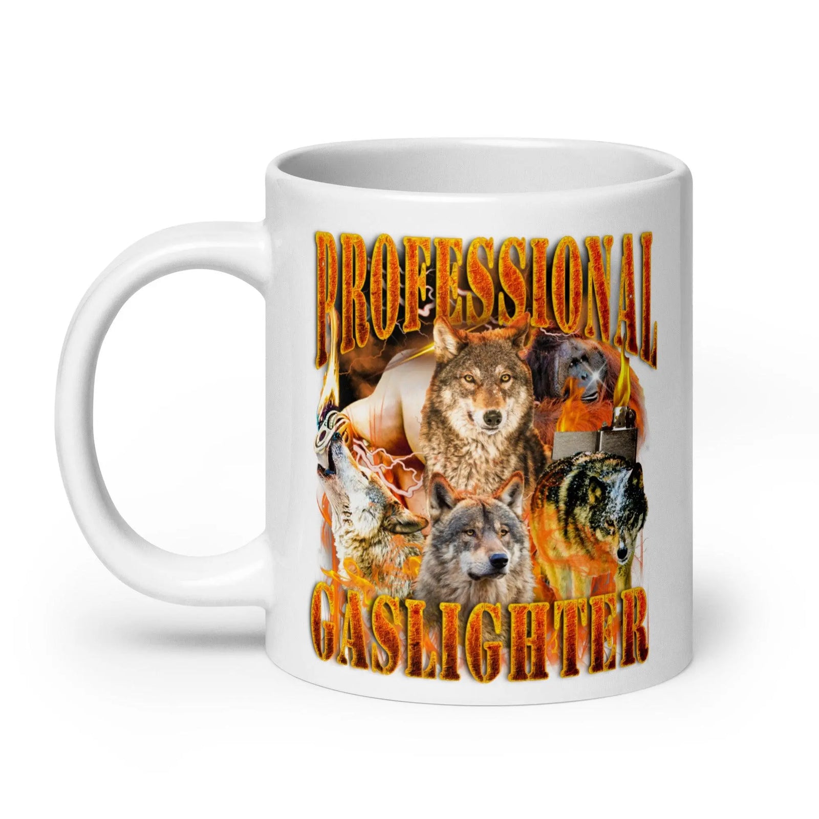 Professional Gaslighter White glossy mug - Orbital Clothing