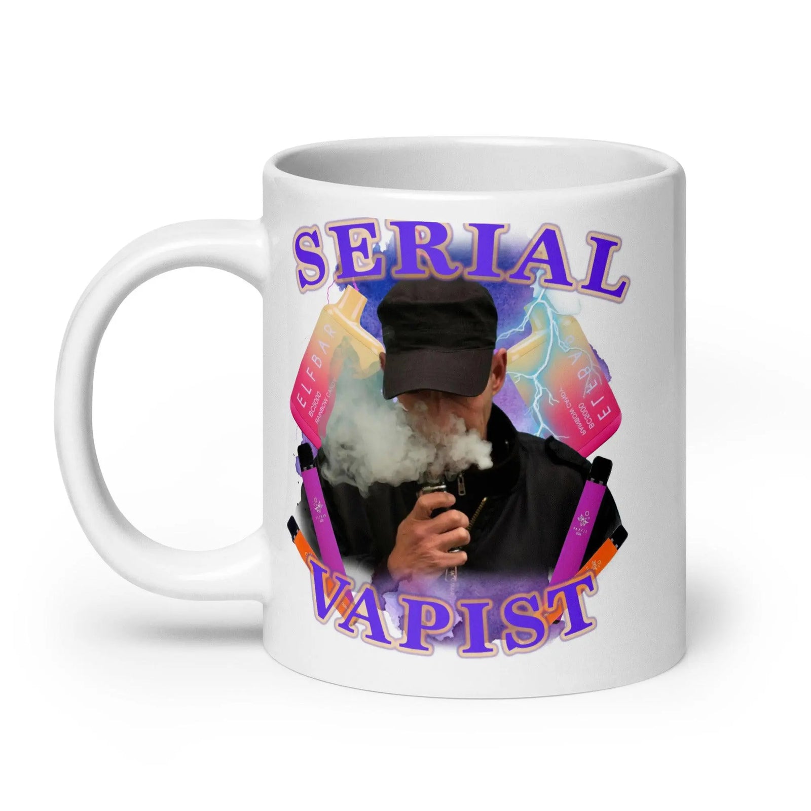 Serial Vapist White glossy mug - Orbital Clothing